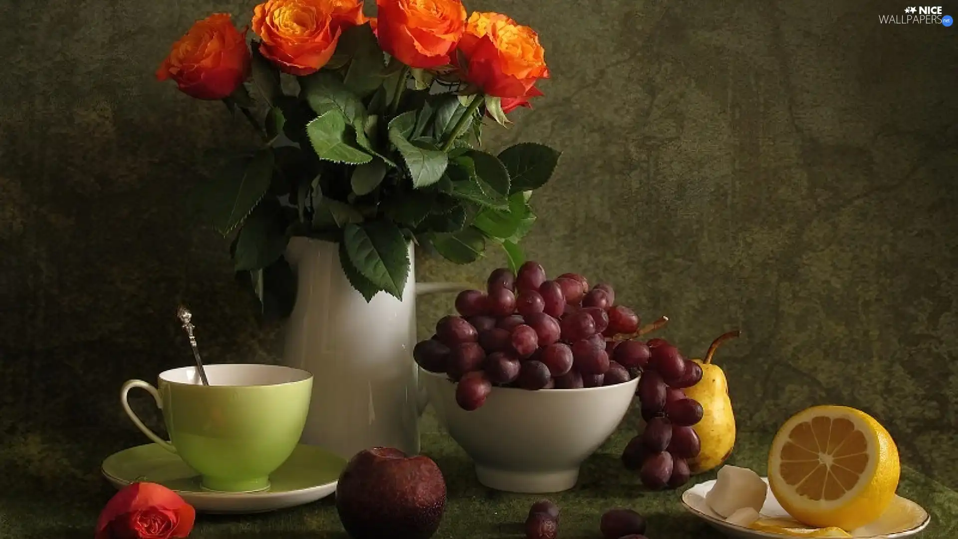 Amaranth, cup, rouge, Grapes, bouquet