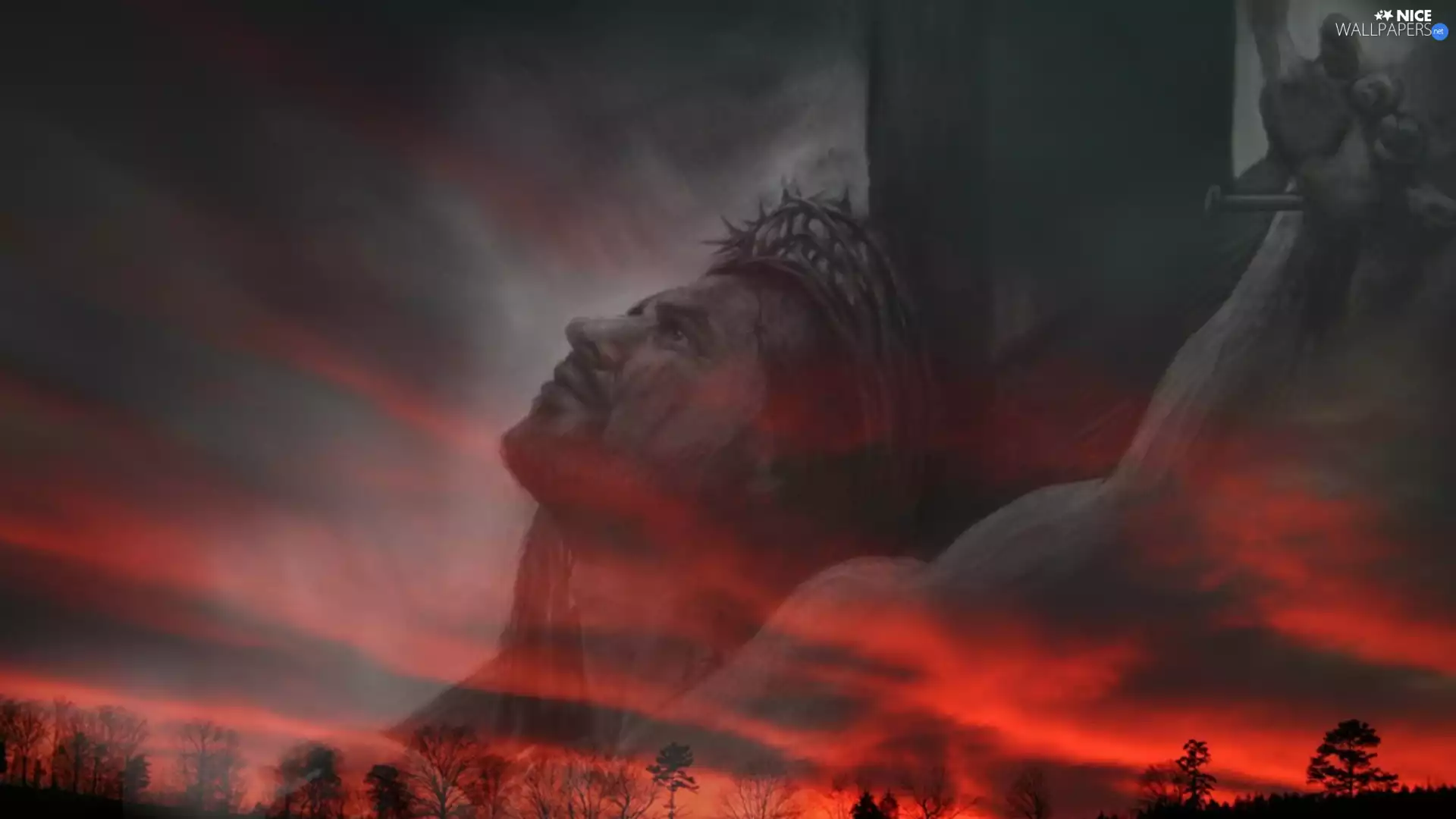 Jesus, Cross, graphics, an