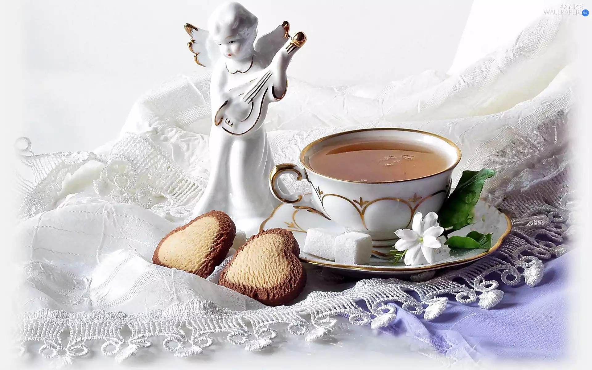 Flower, tea, figure, angel, china, Cookies