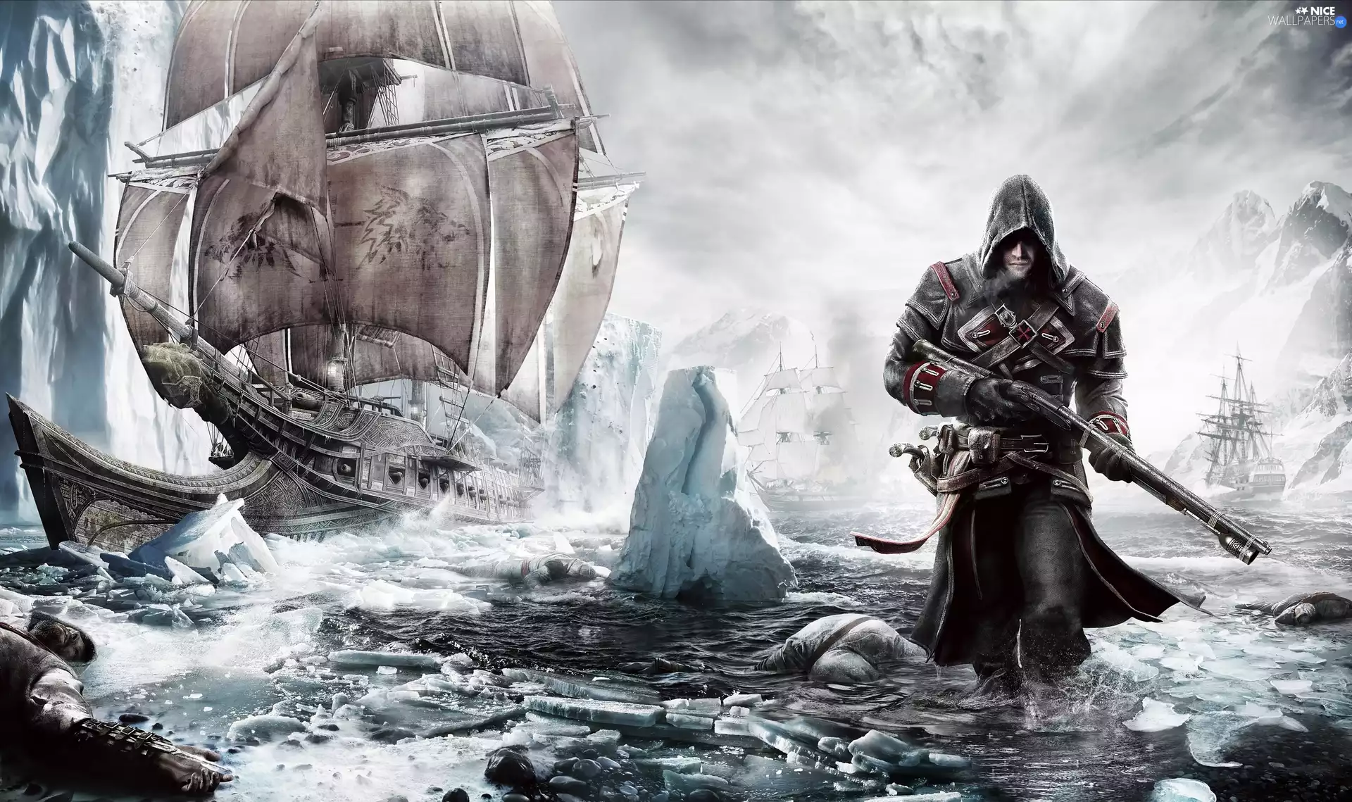 Assassins Creed Rogue, Morrigan Ship, Icebergs, Shay Patrick Cormac
