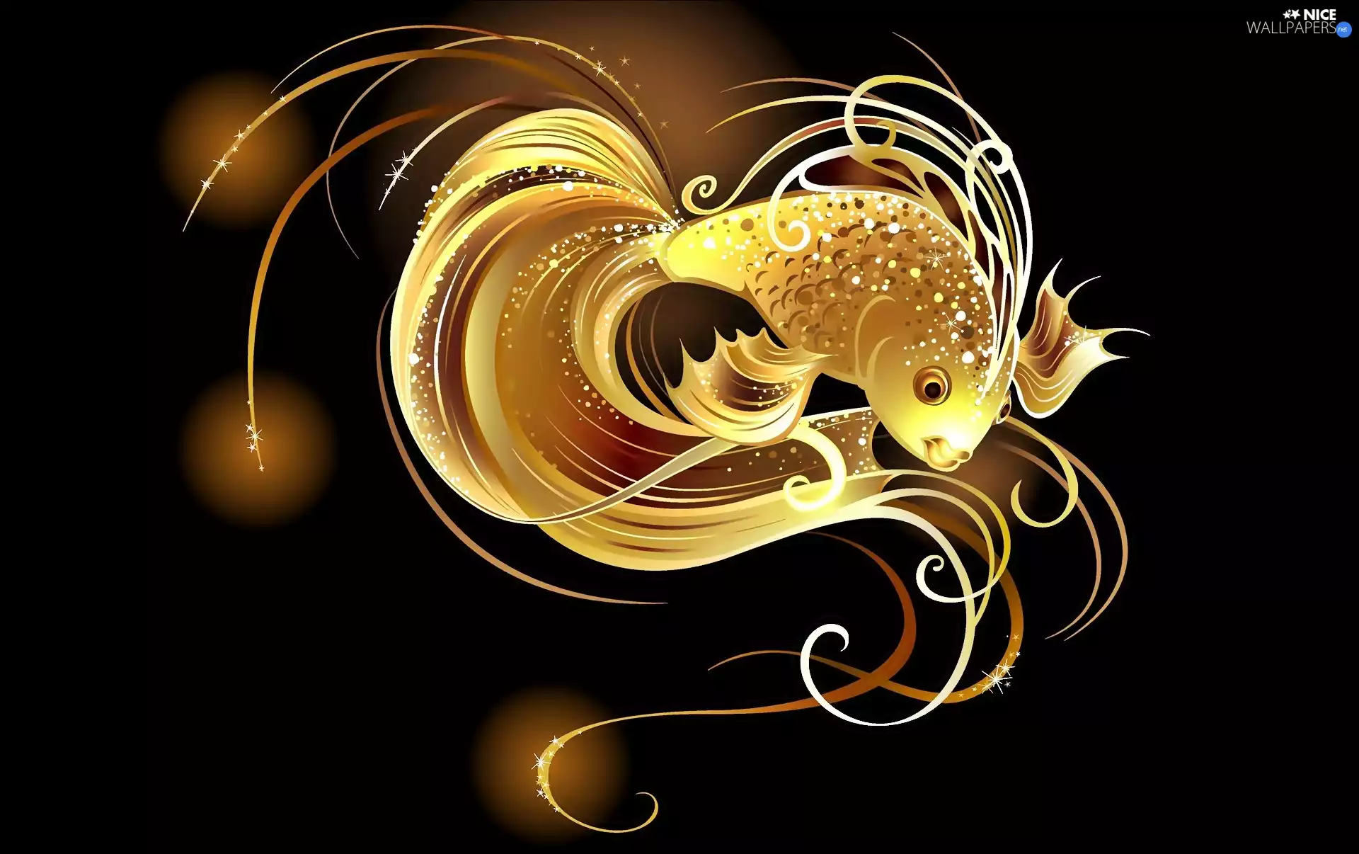 Fish, abstraction, Golden automobile