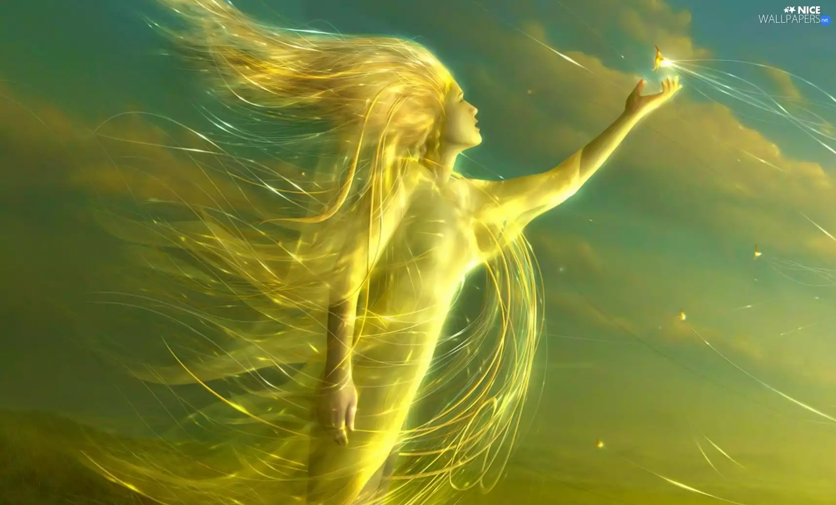 Golden automobile, Threads, Sky, Women