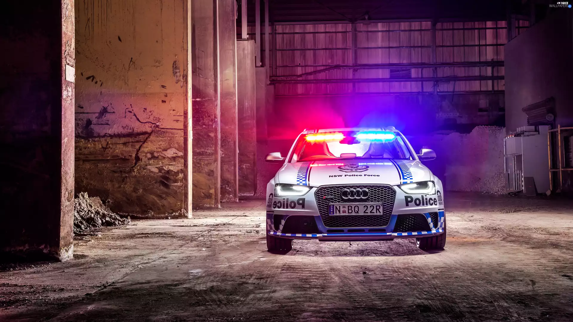 Automobile, Audi RS4 Avant, 2015, police
