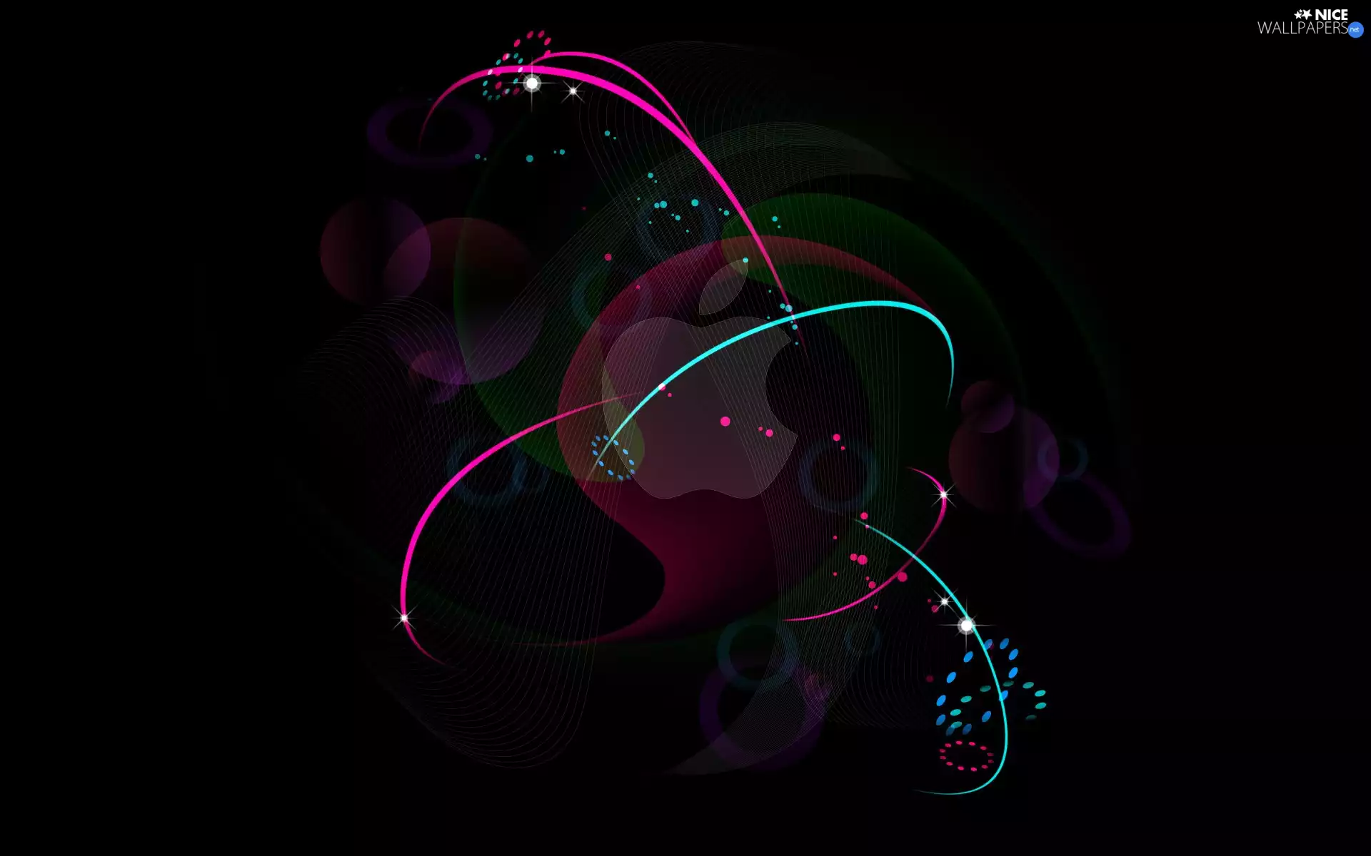 Black, Apple, abstraction, background