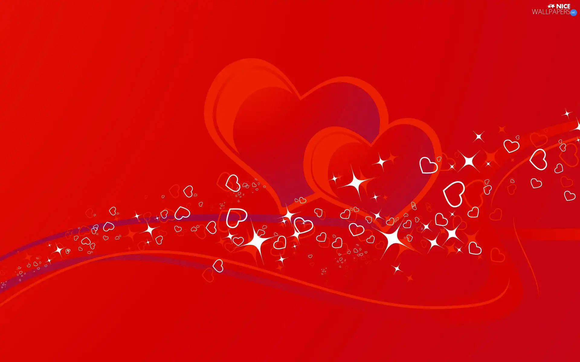 heart, Red, background, Stars