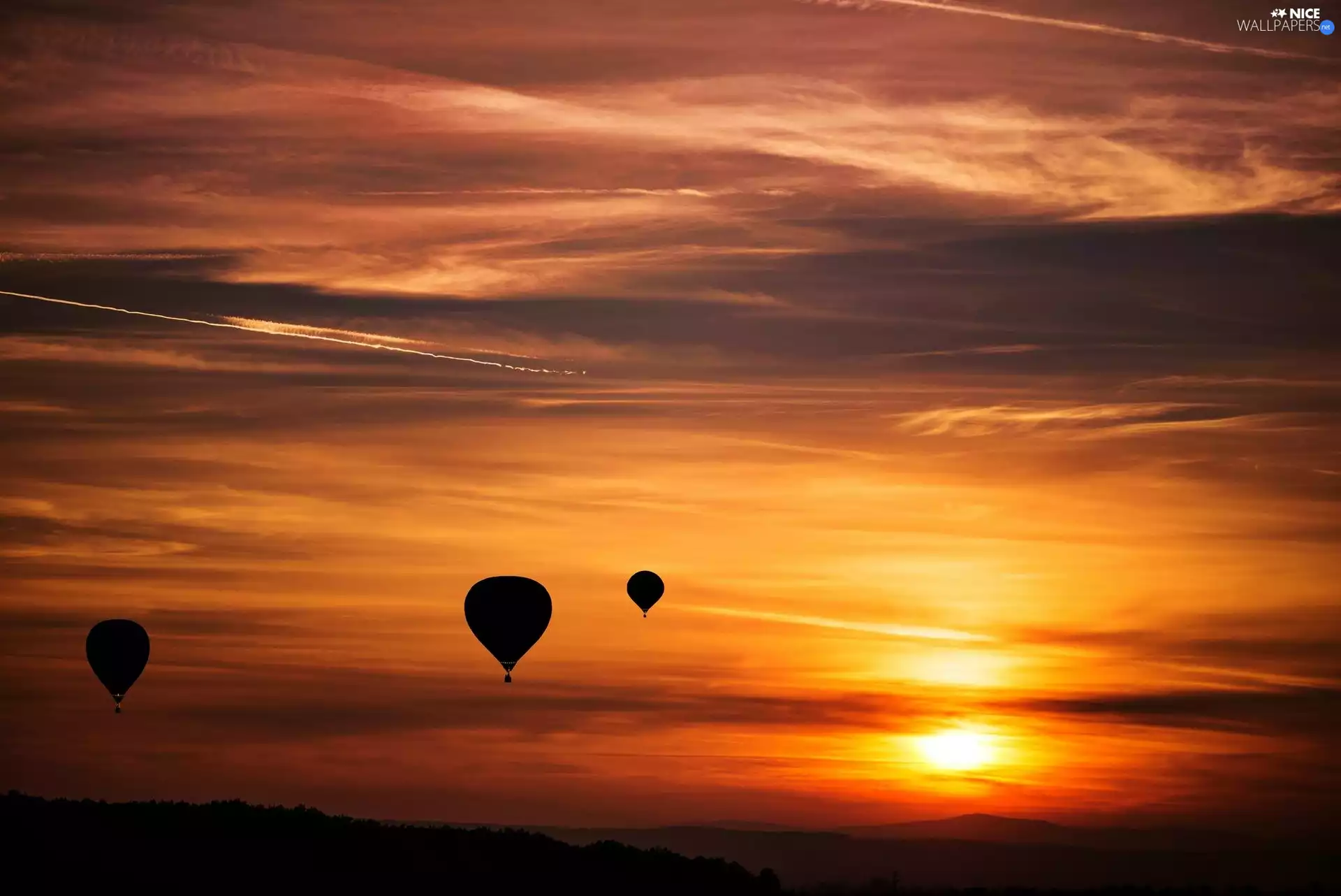 Balloons, west, sun