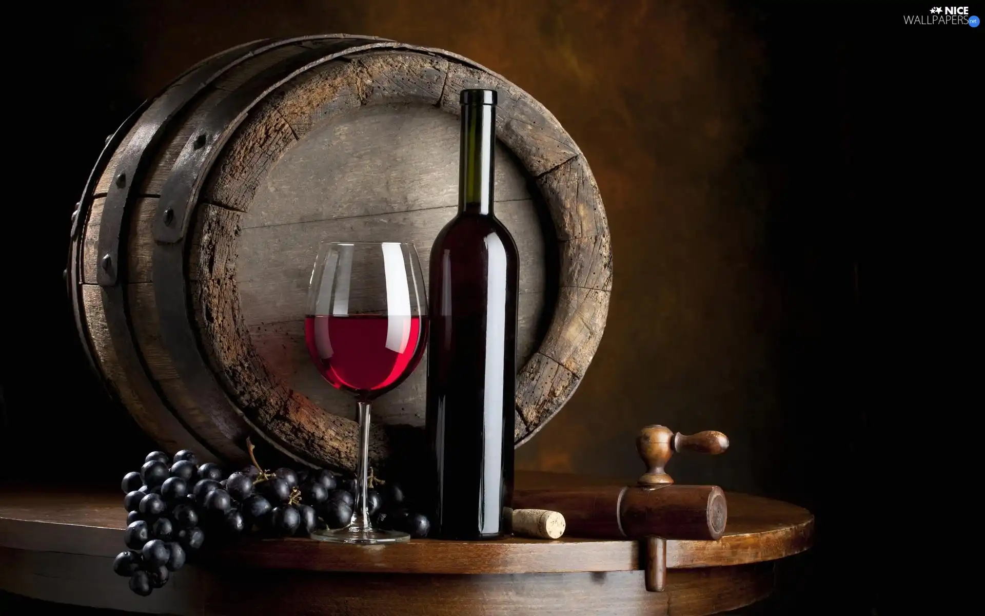 Bottle, Red, barrel, grape, glass, Wine