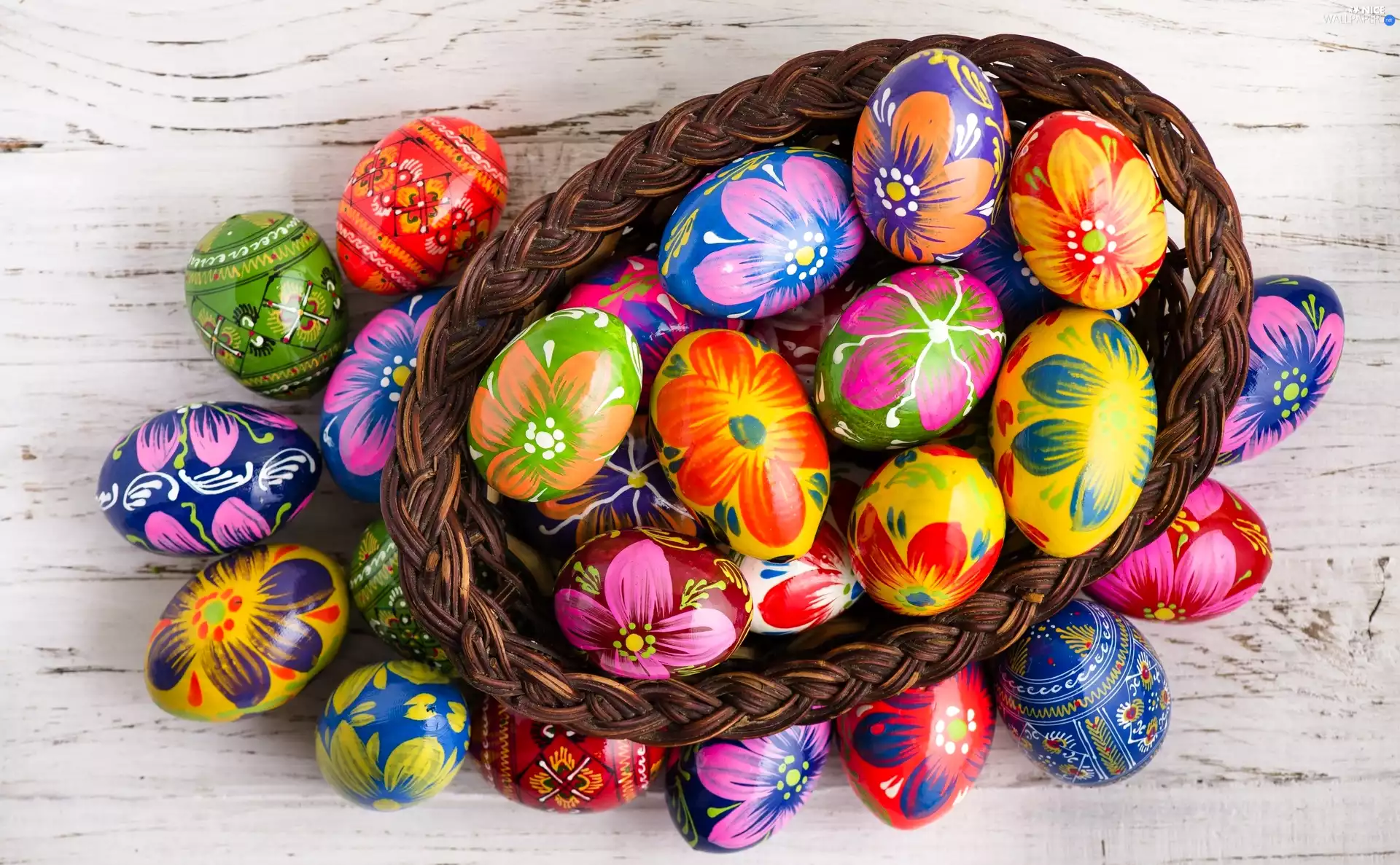 Easter, eggs, color, basket