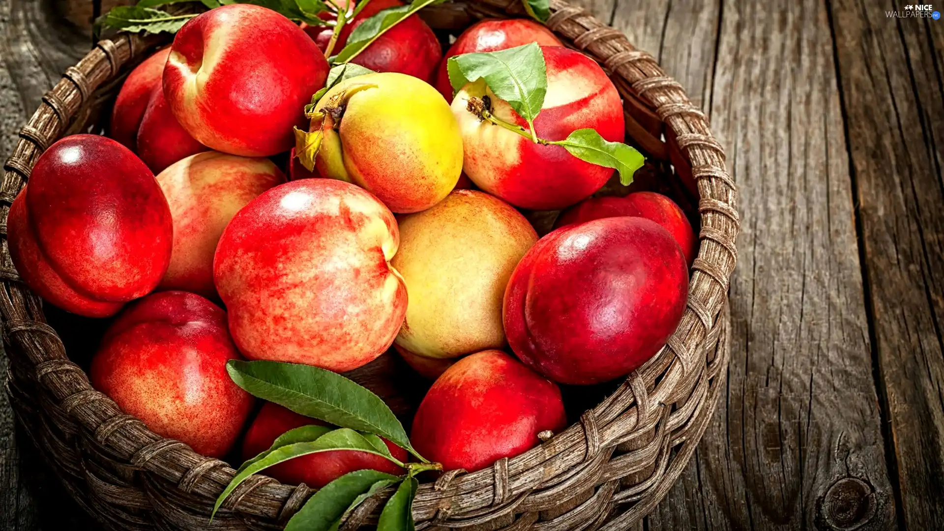 basket, Fruits, nectarines