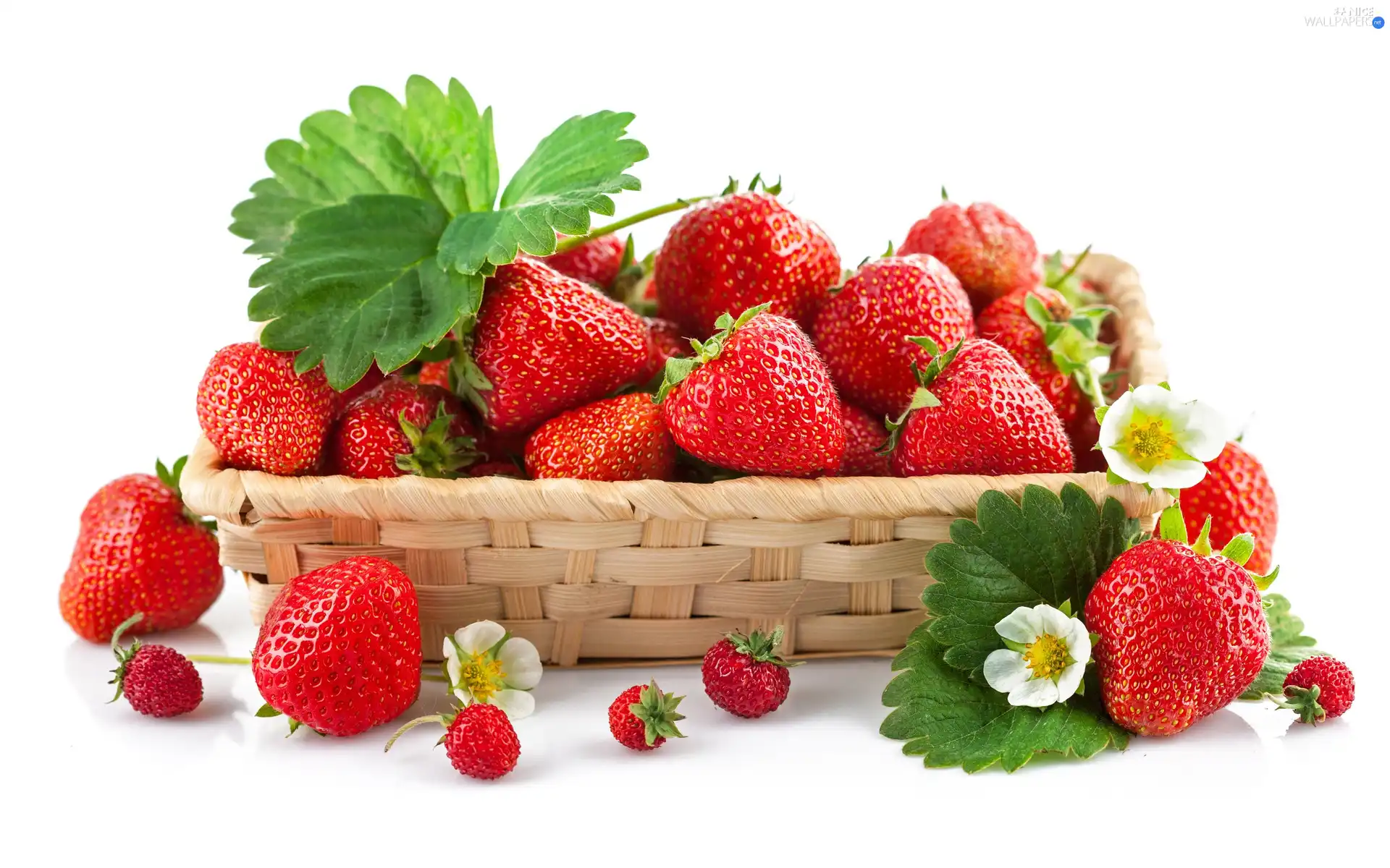 strawberries, basket