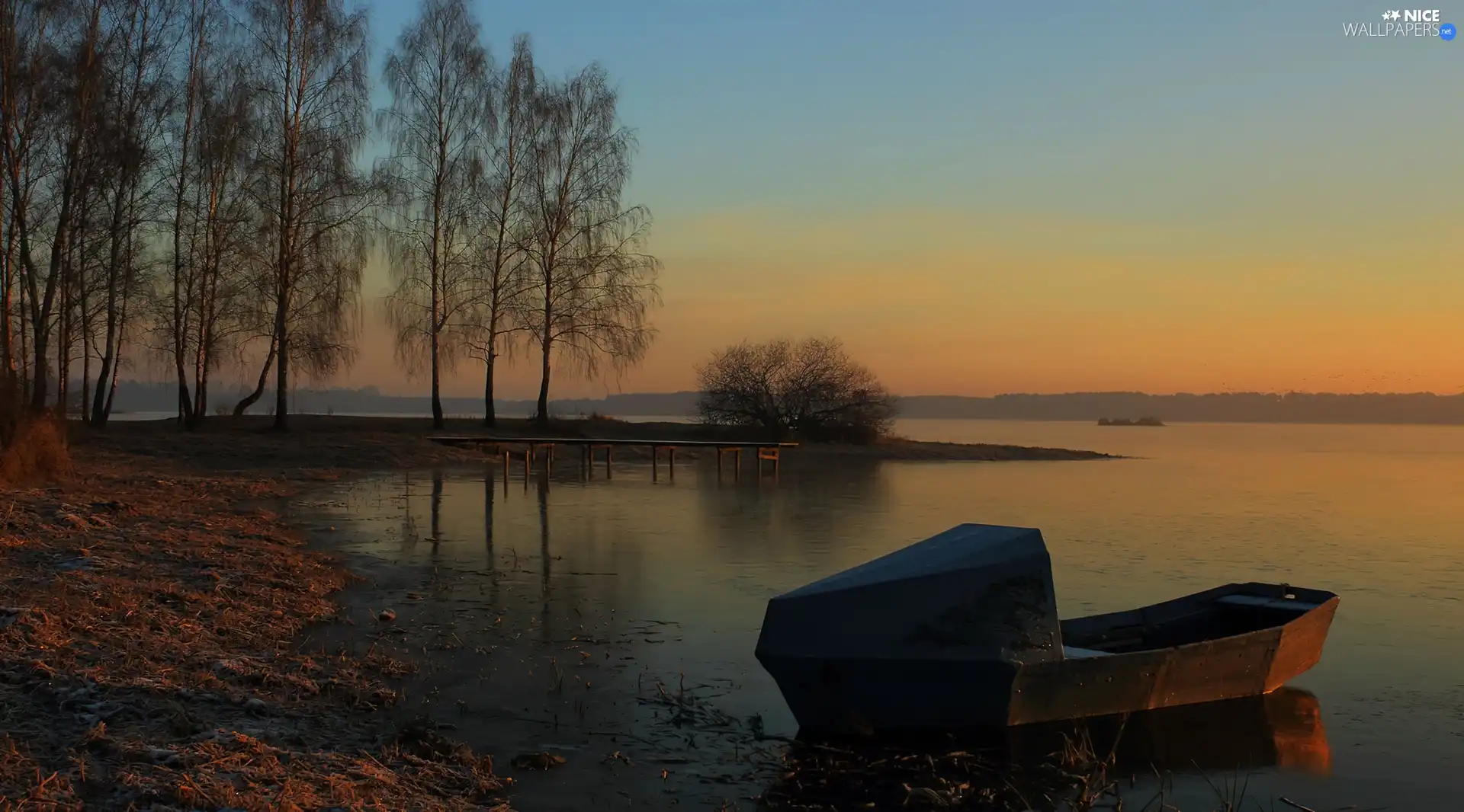 bath-tub, west, trees, viewes, lake, sun