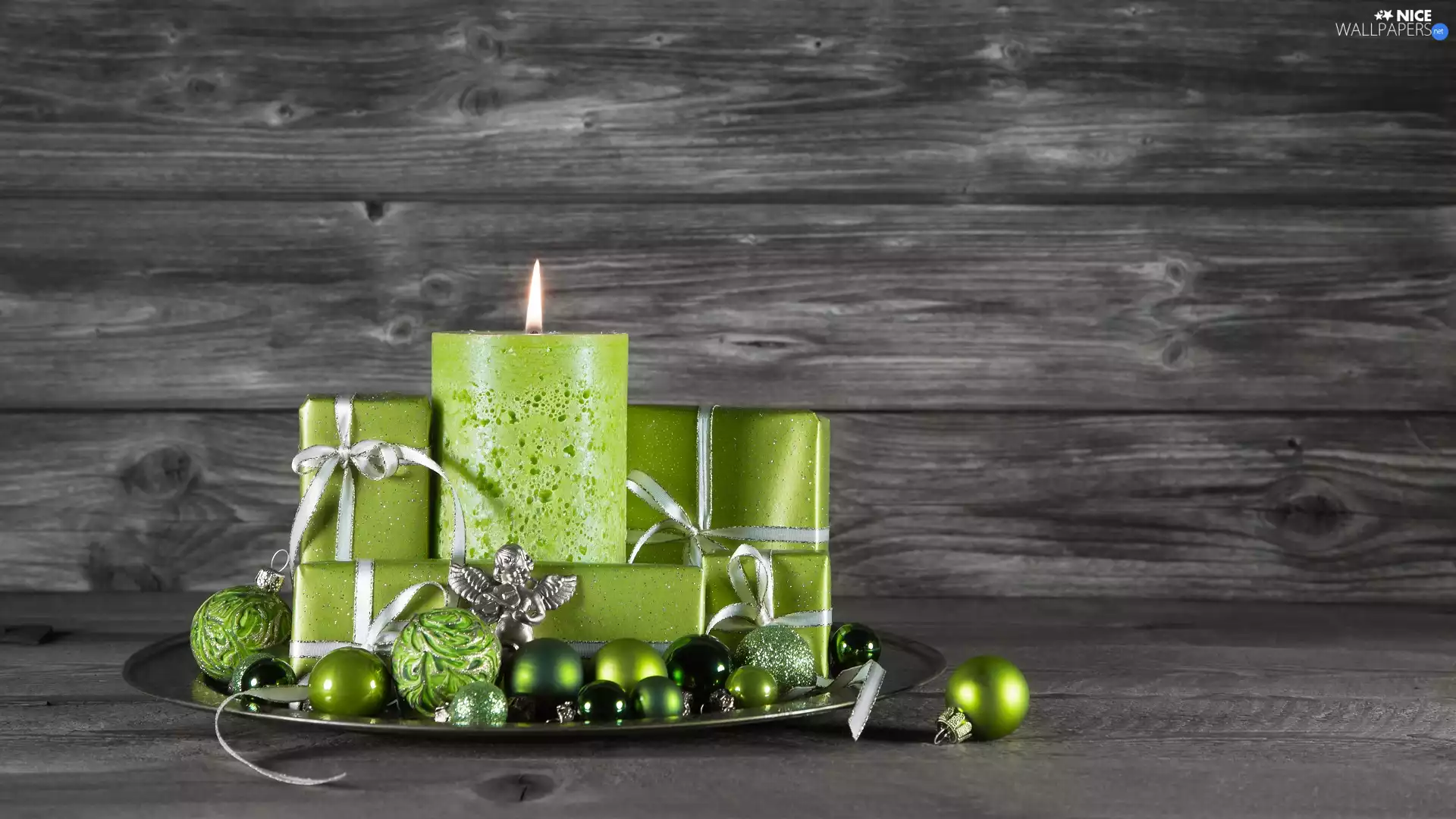 baubles, Christmas, headdress, angel, Green, composition, Christmas, boarding, gifts, candle