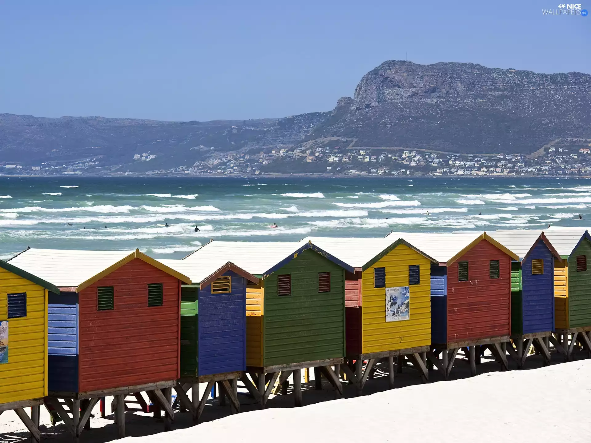Houses, Beaches, Muizenberg, beach