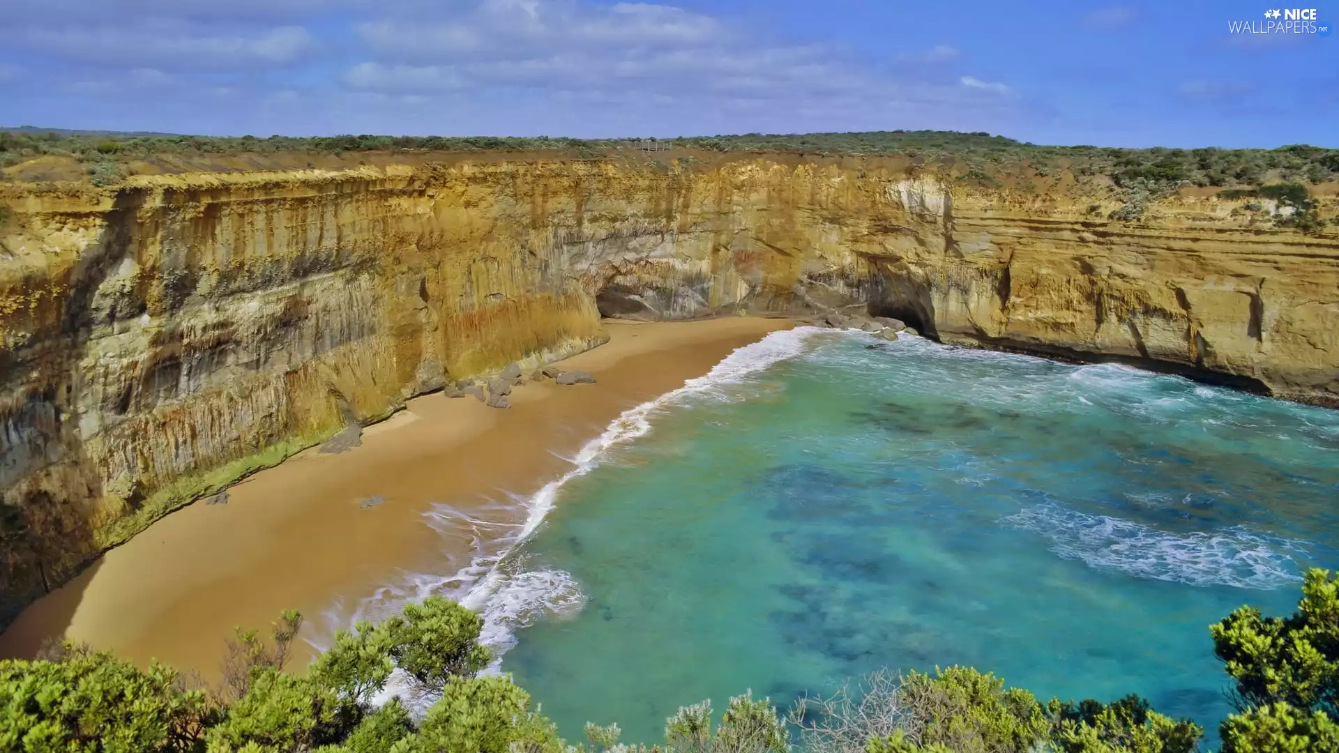 sea, Gulf, cliff, Beaches