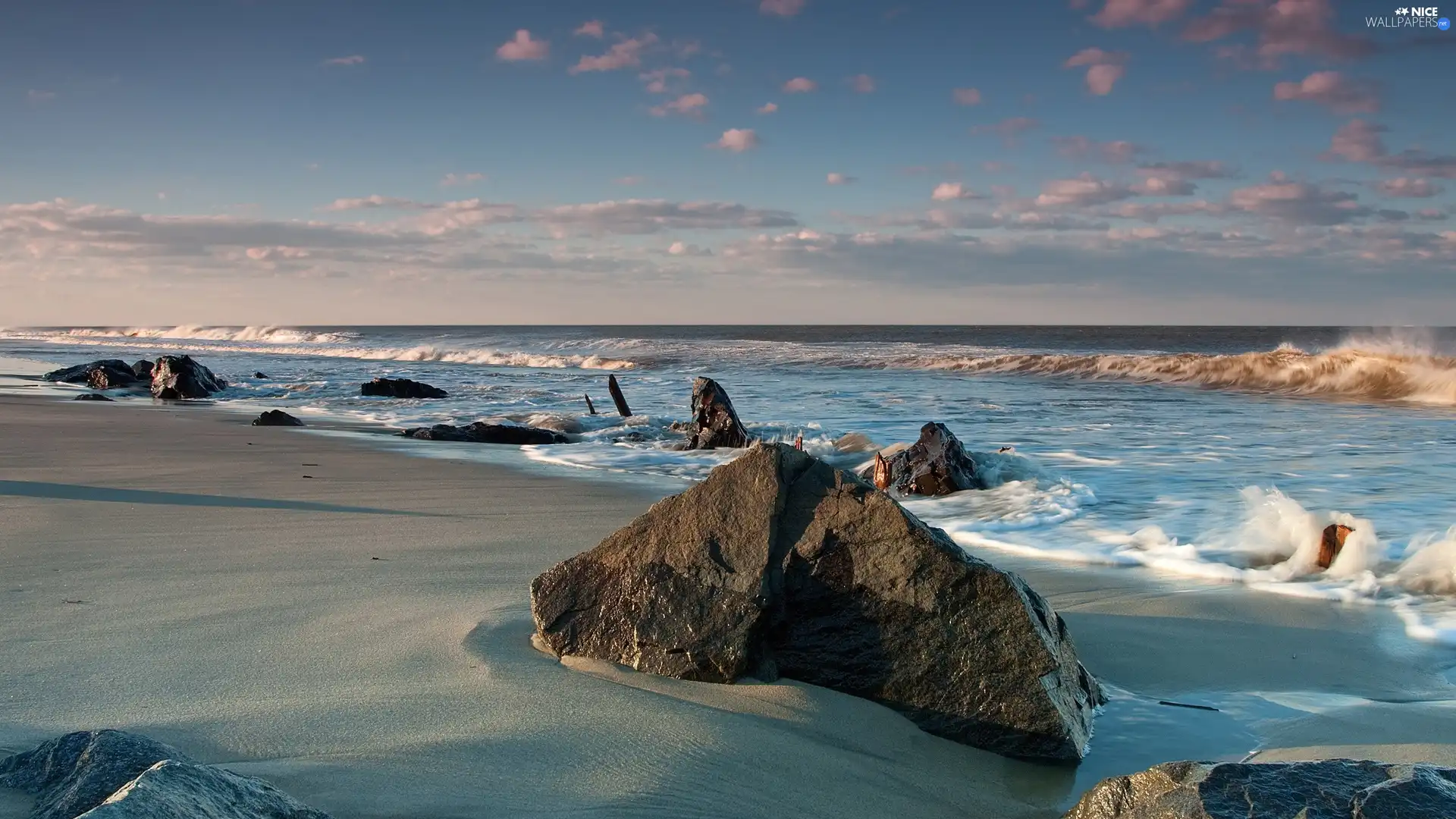 Beaches, sea, Waves