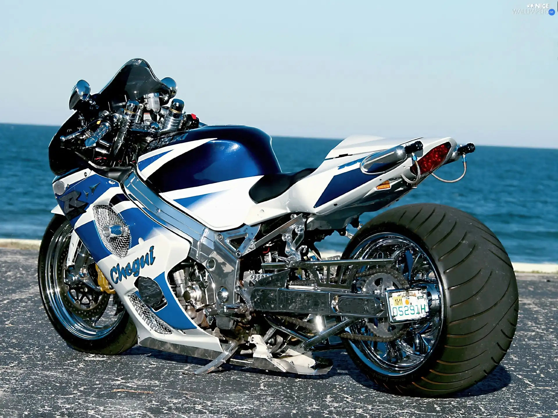 sea, motor-bike, Becks - motorbike