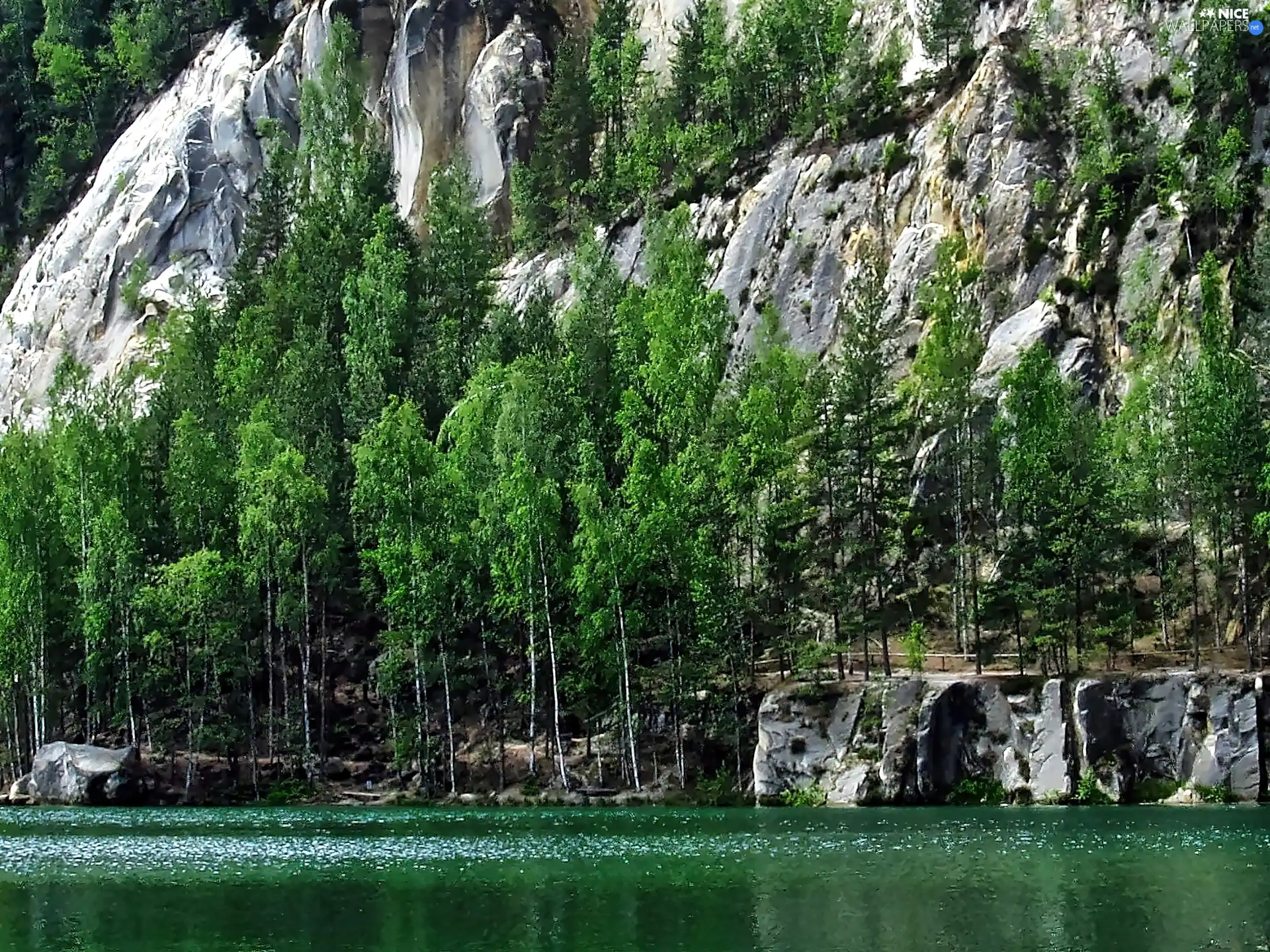 bed-rock, Czech Republic, rocks, lake, Town, Adrspach