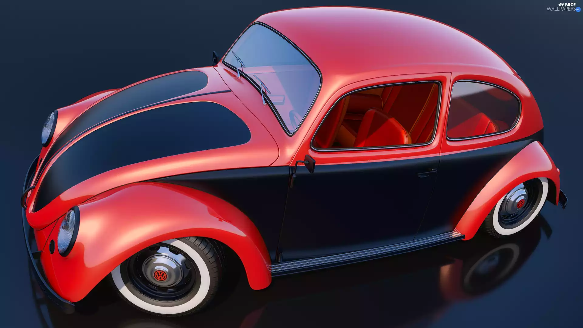 1950, antique, Volkswagen Beetle