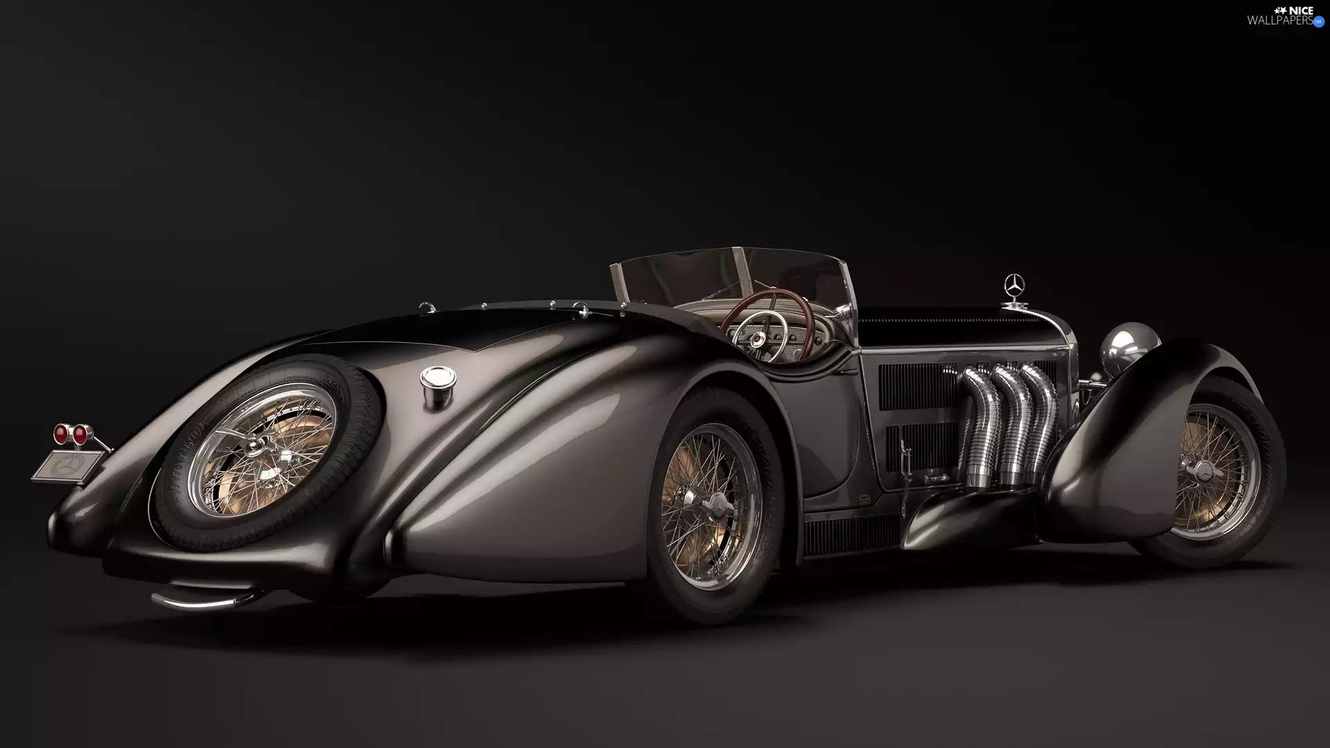 1930, antique, Mercedes-Benz SS Roadster