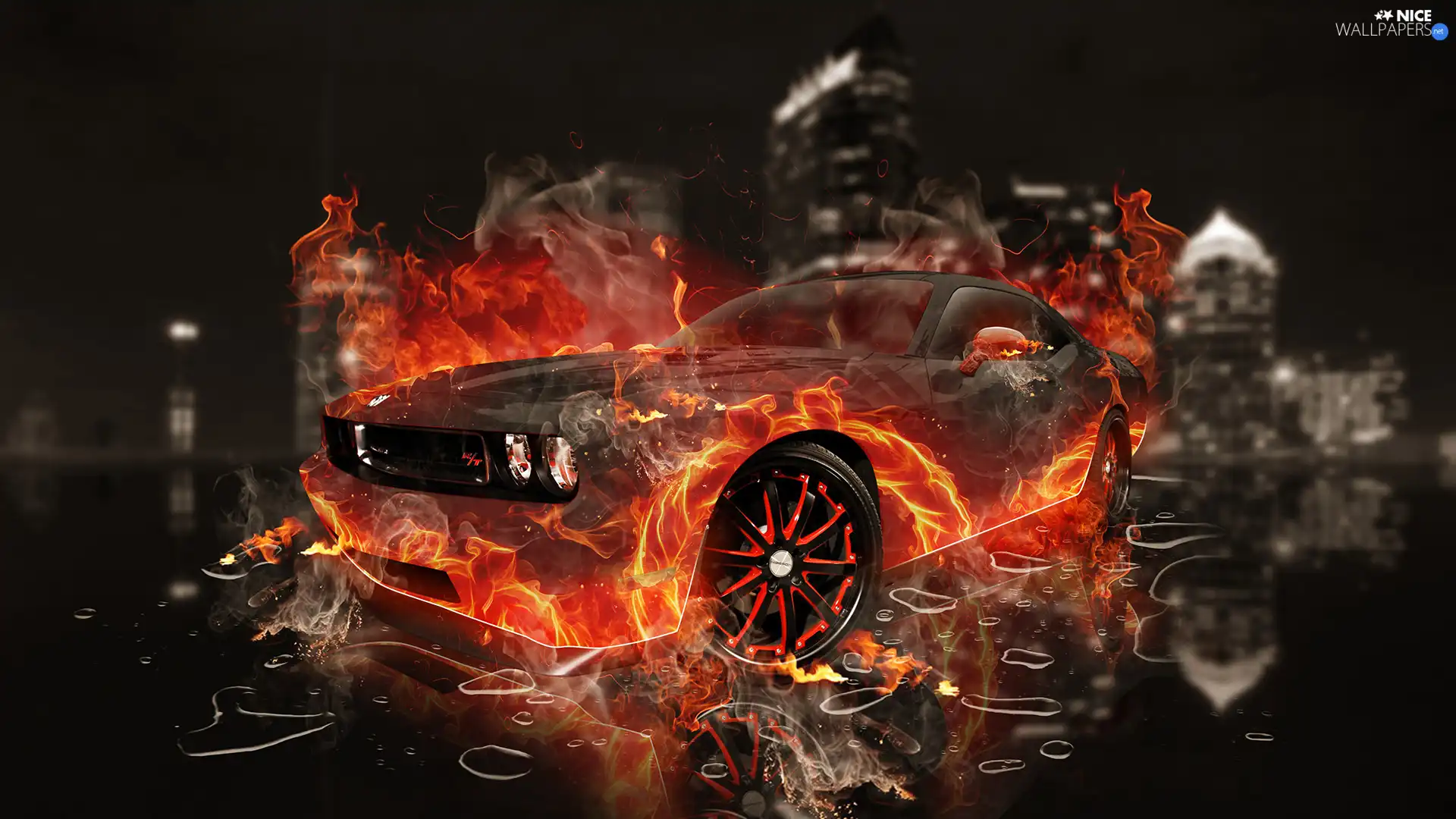 Big Fire, Dodge Challenger, 3D