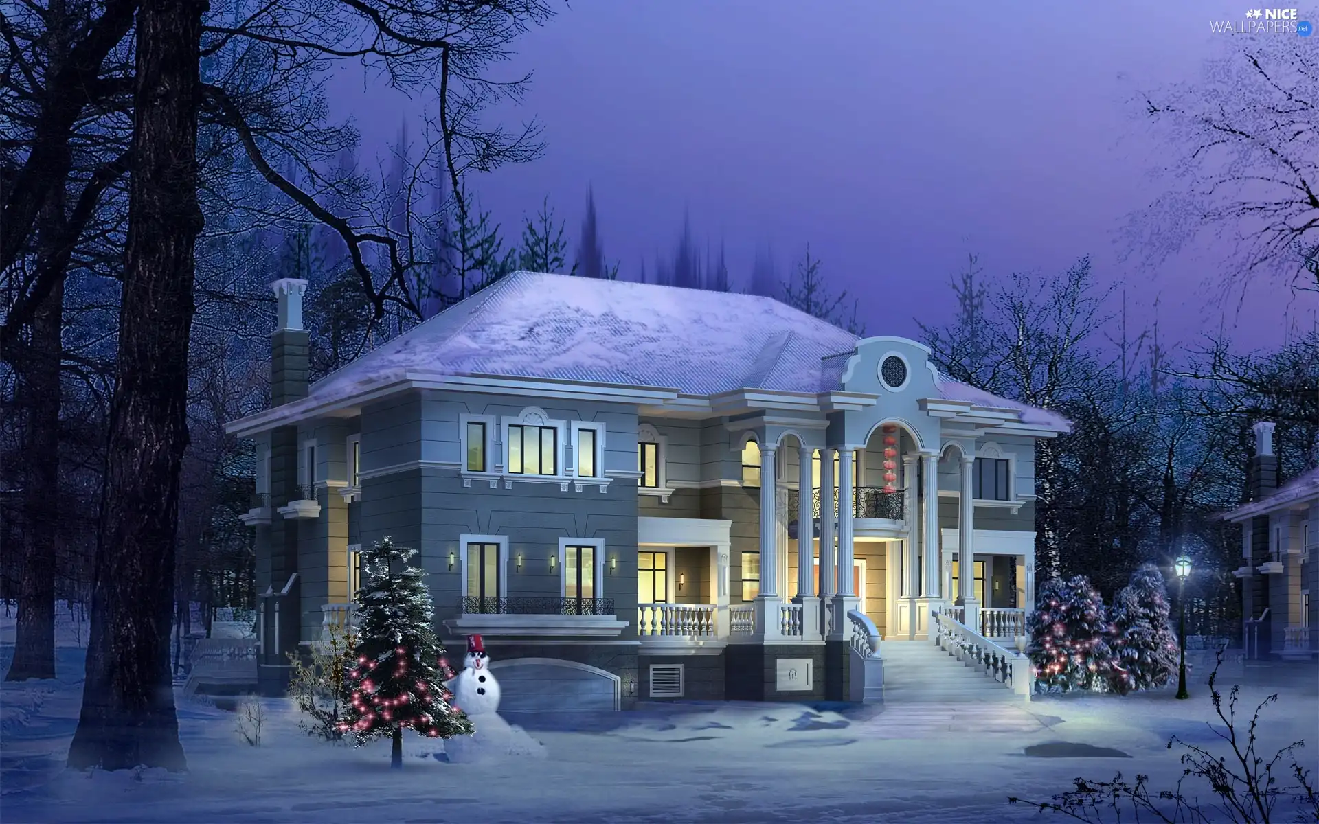 birth, christmas tree, winter, God, house