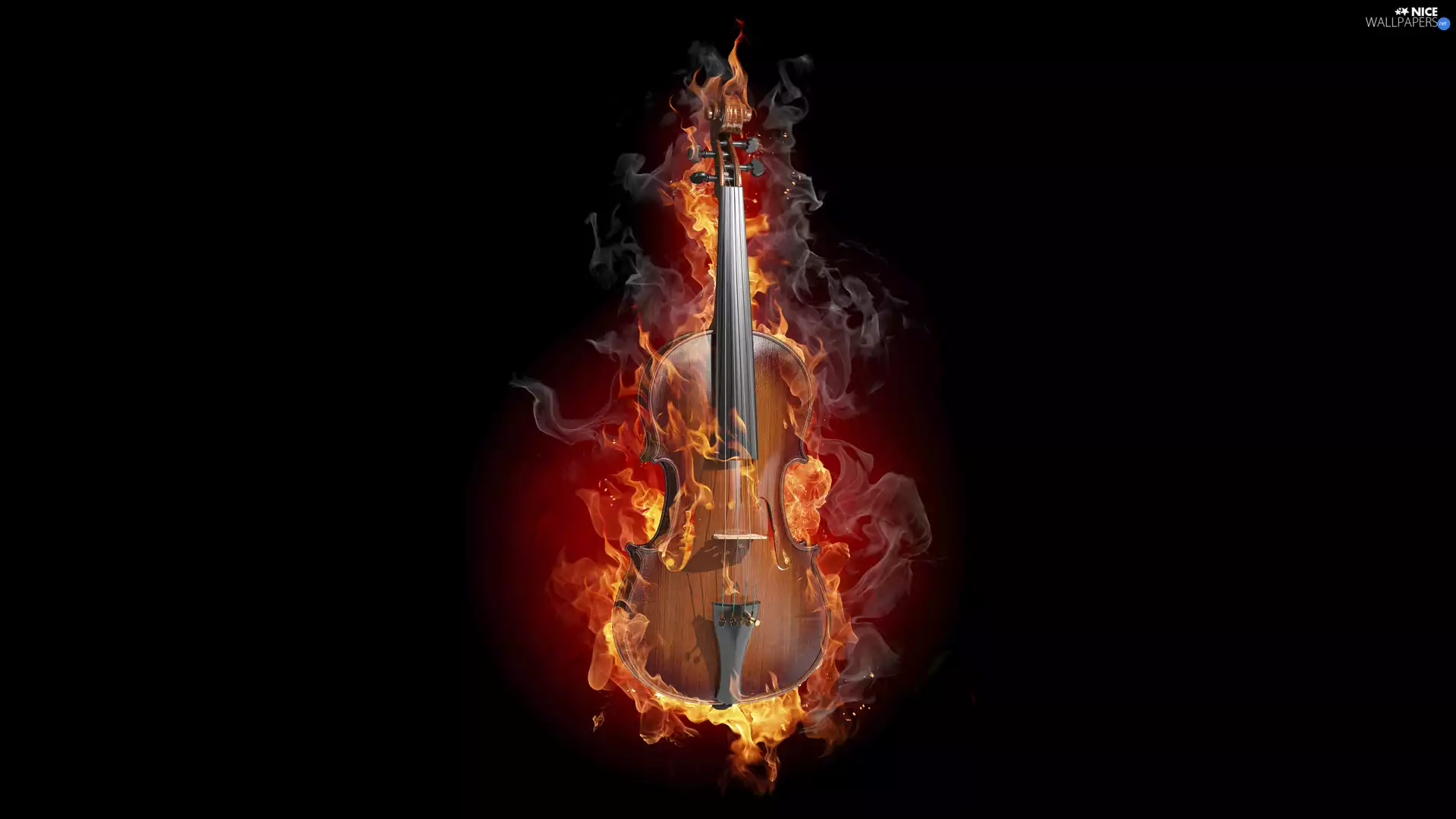 violin, Black, background, Big Fire