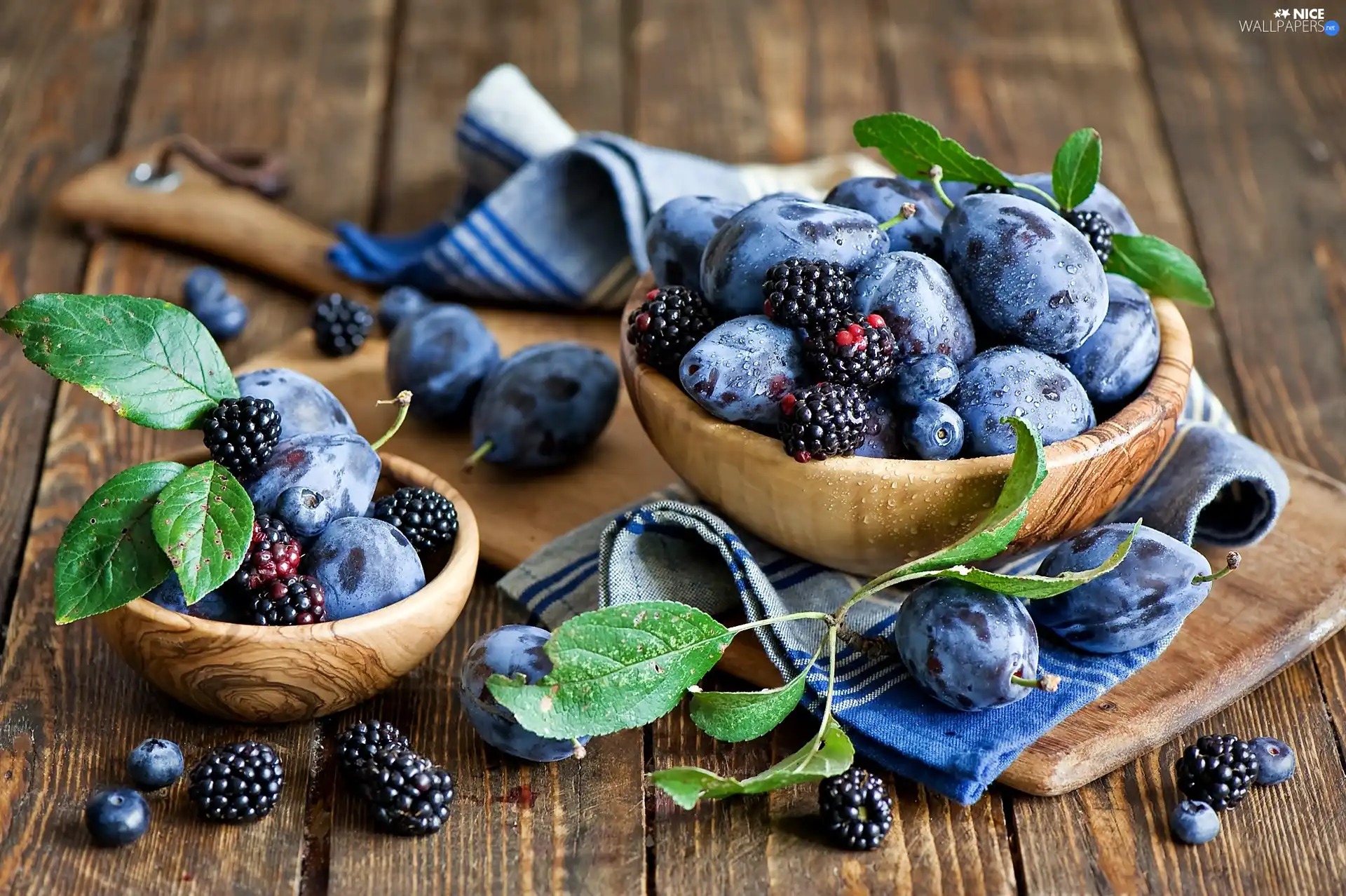 blueberries, blackberries