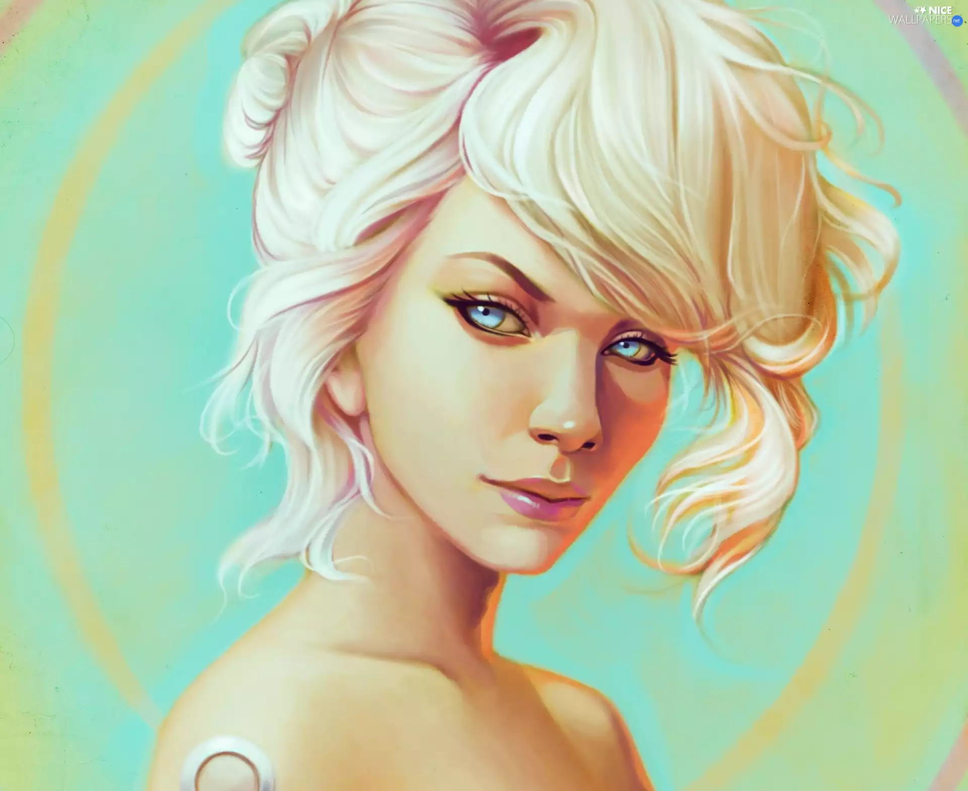 Women, Blue, Eyes, Blonde