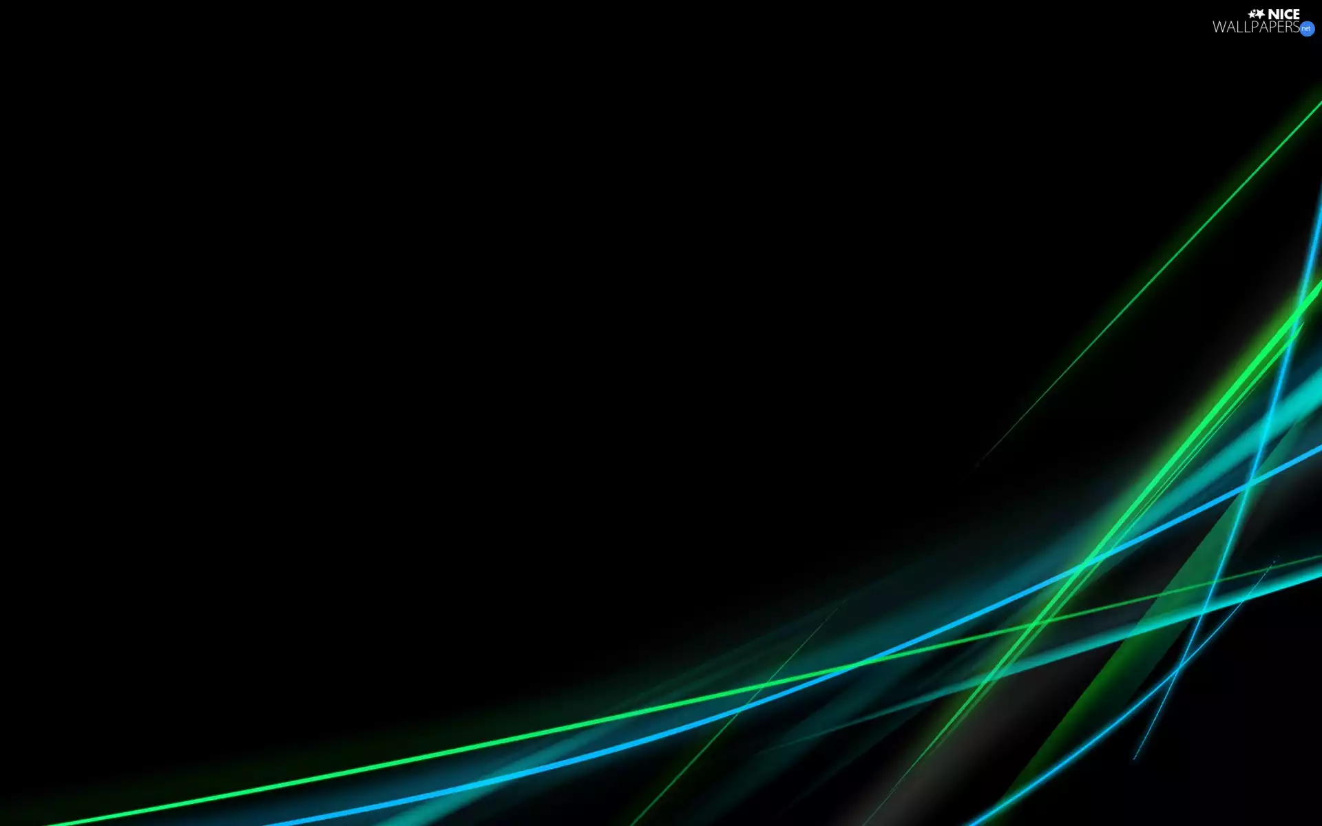 green, streaks, laser, Blue