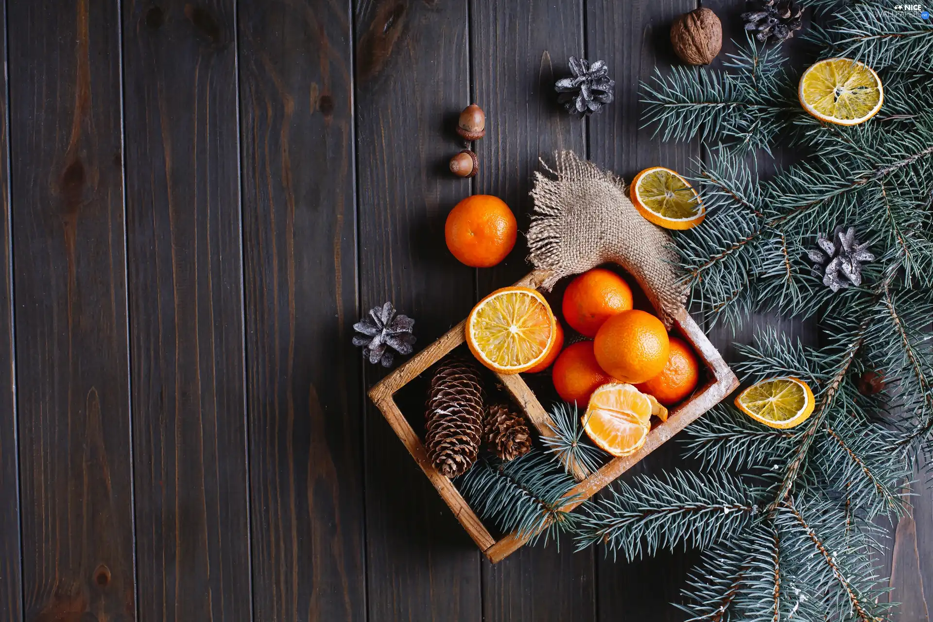 mandarin, wood, spruce, boarding, Twigs, Box