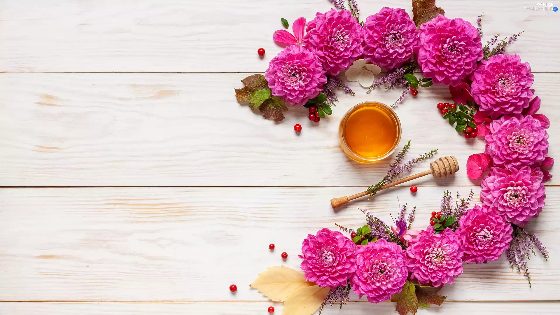 Leaf, Pink, honey, boarding, jar, dahlias