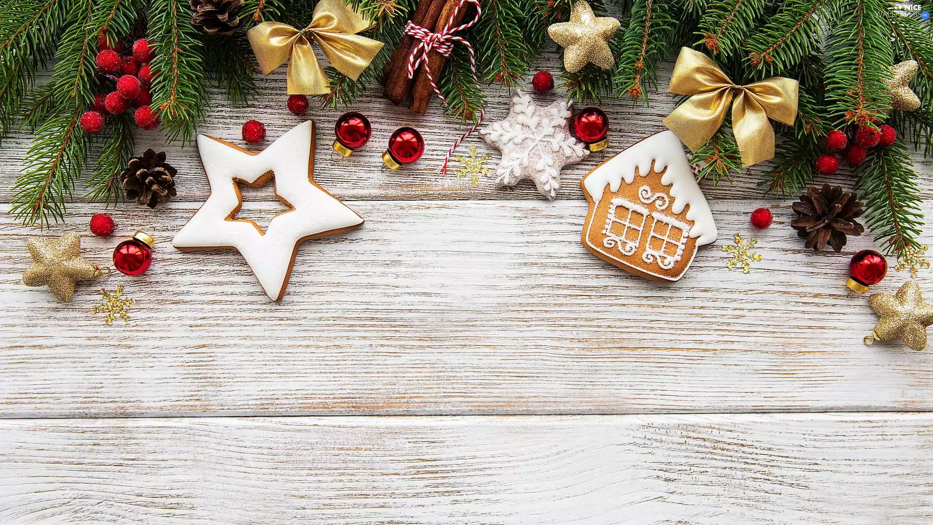 baubles, Christmas, Twigs, boarding, bow, ginger