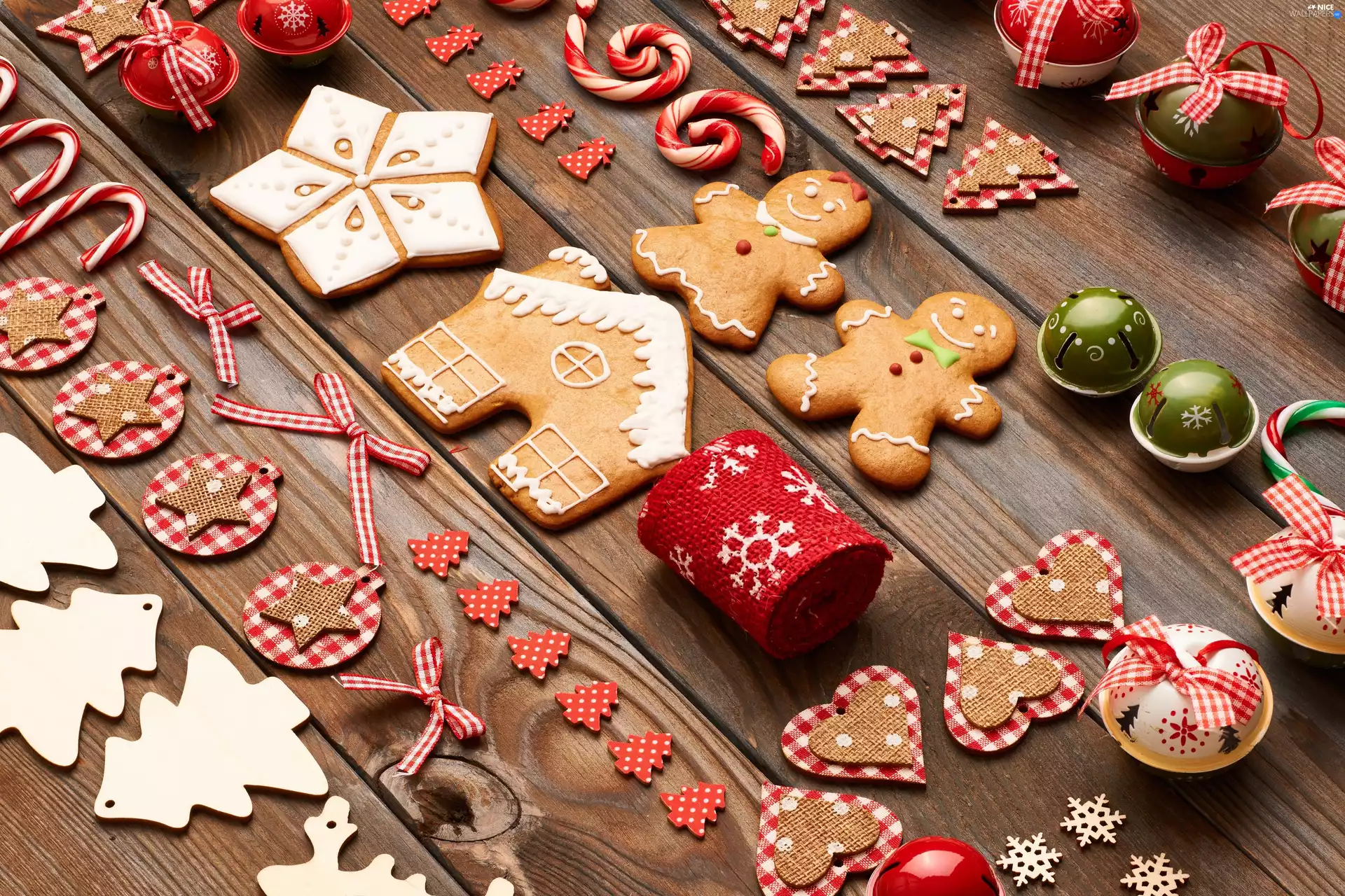 Christmas, glace, decor, boarding, ornamentation, Gingerbread