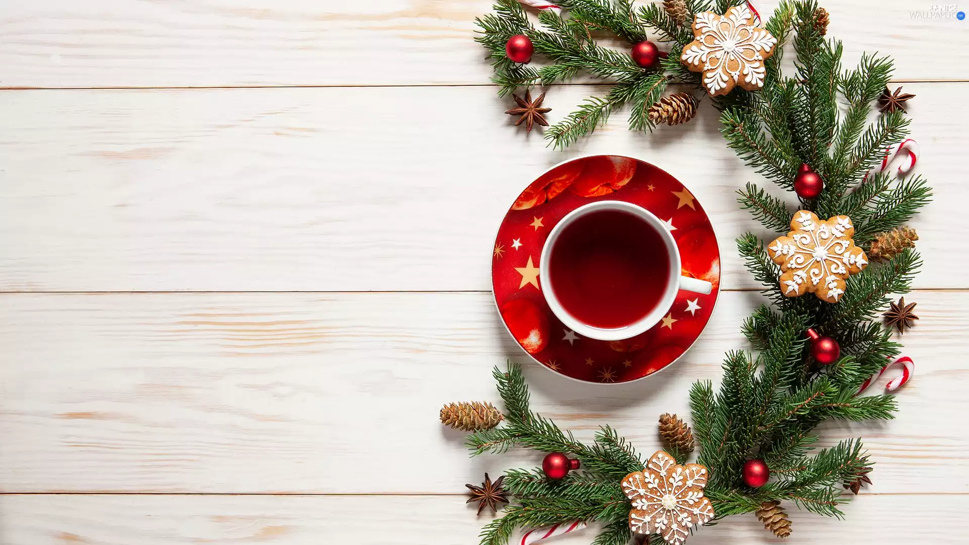 Twigs, cup, Cookies, boarding, Christmas, tea