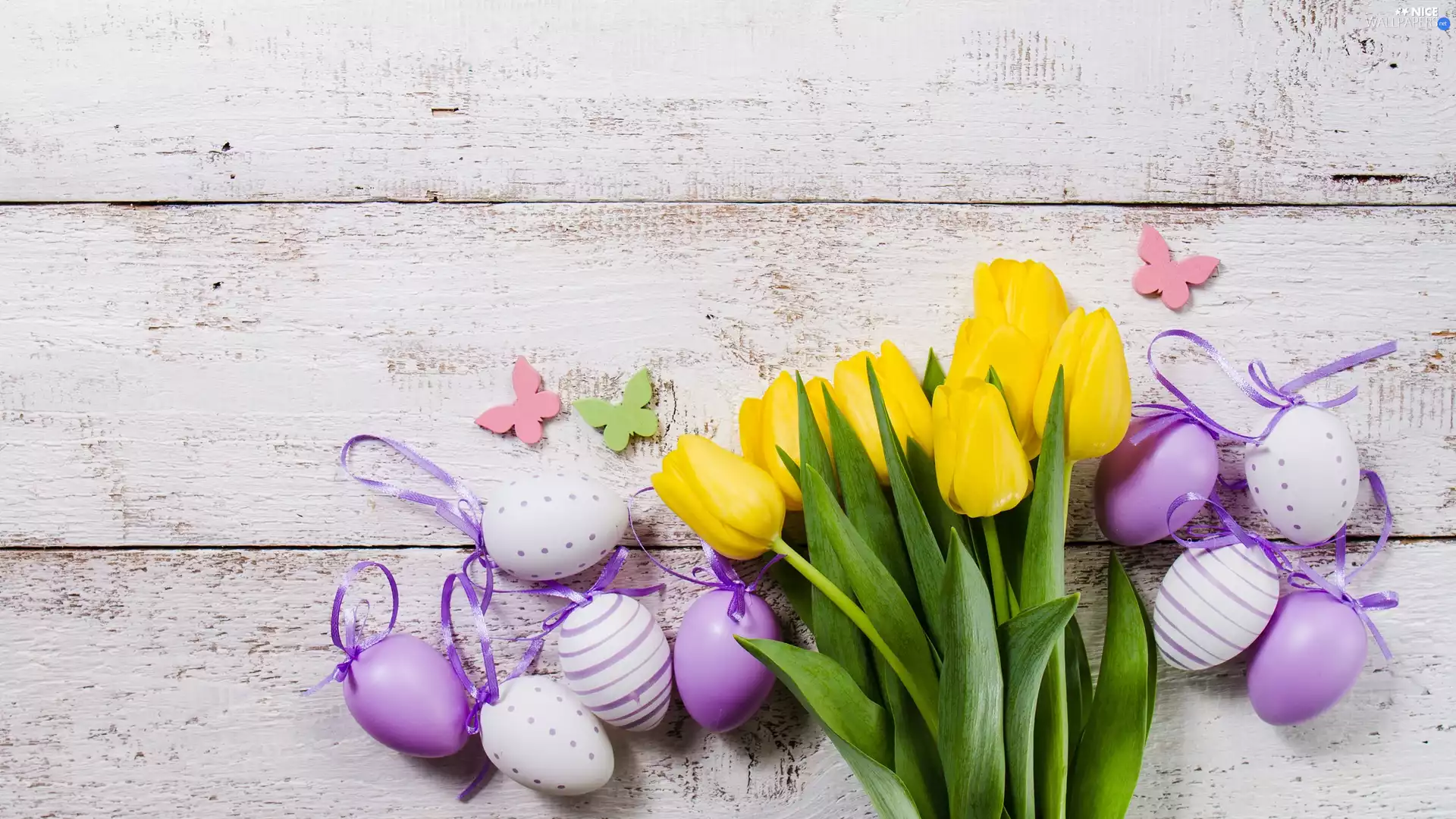 butterfly, boarding, Tulips, eggs, Easter