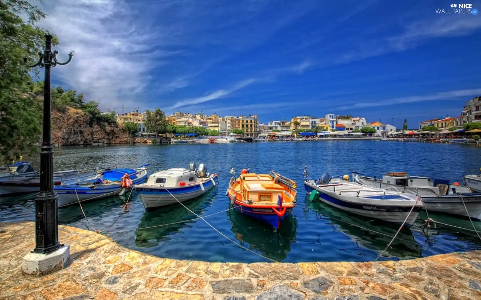 blue, Gulf, boats, Sky