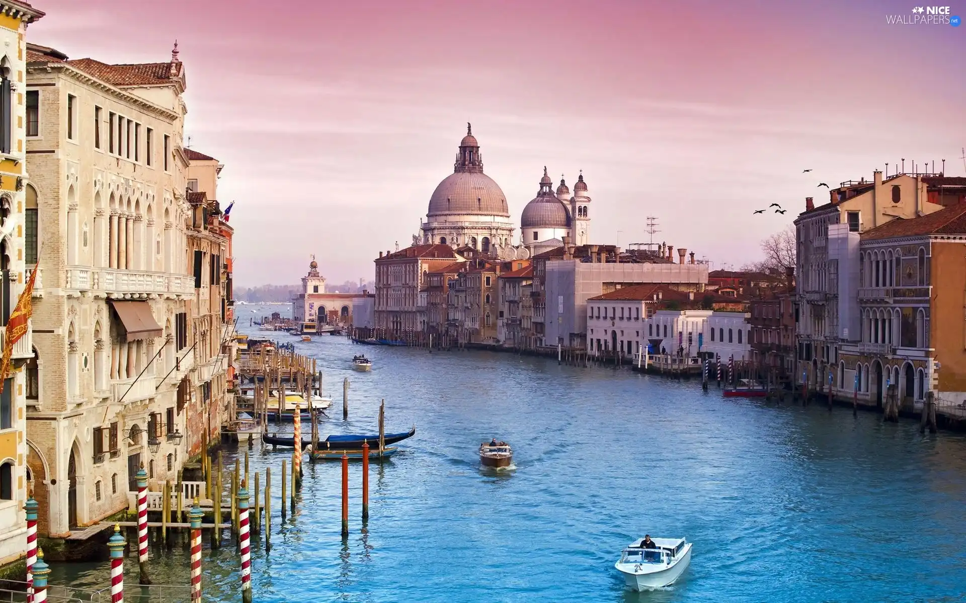 boats, River, buildings