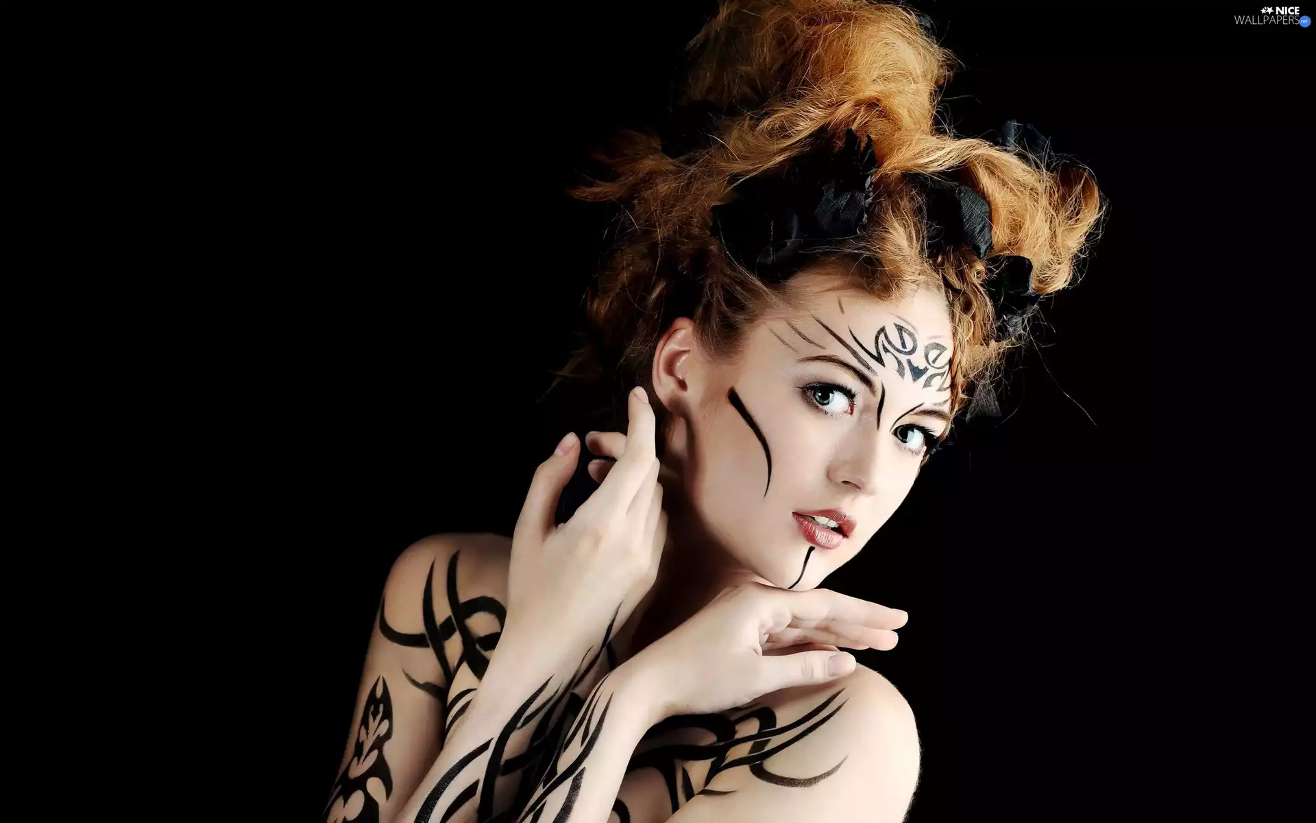 make-up, Women, Bodypainting