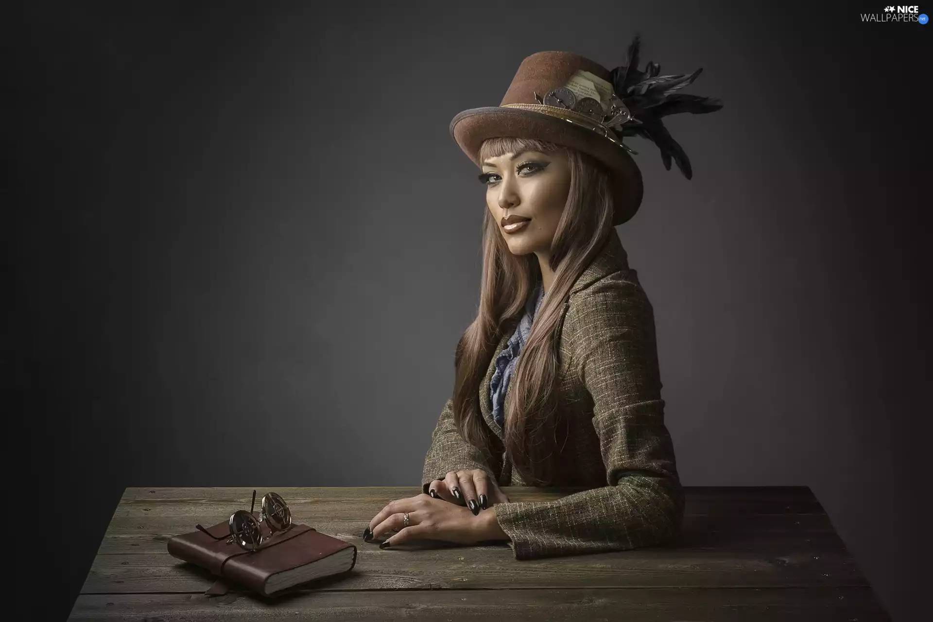 Glasses, Book, mode, Hat, Women