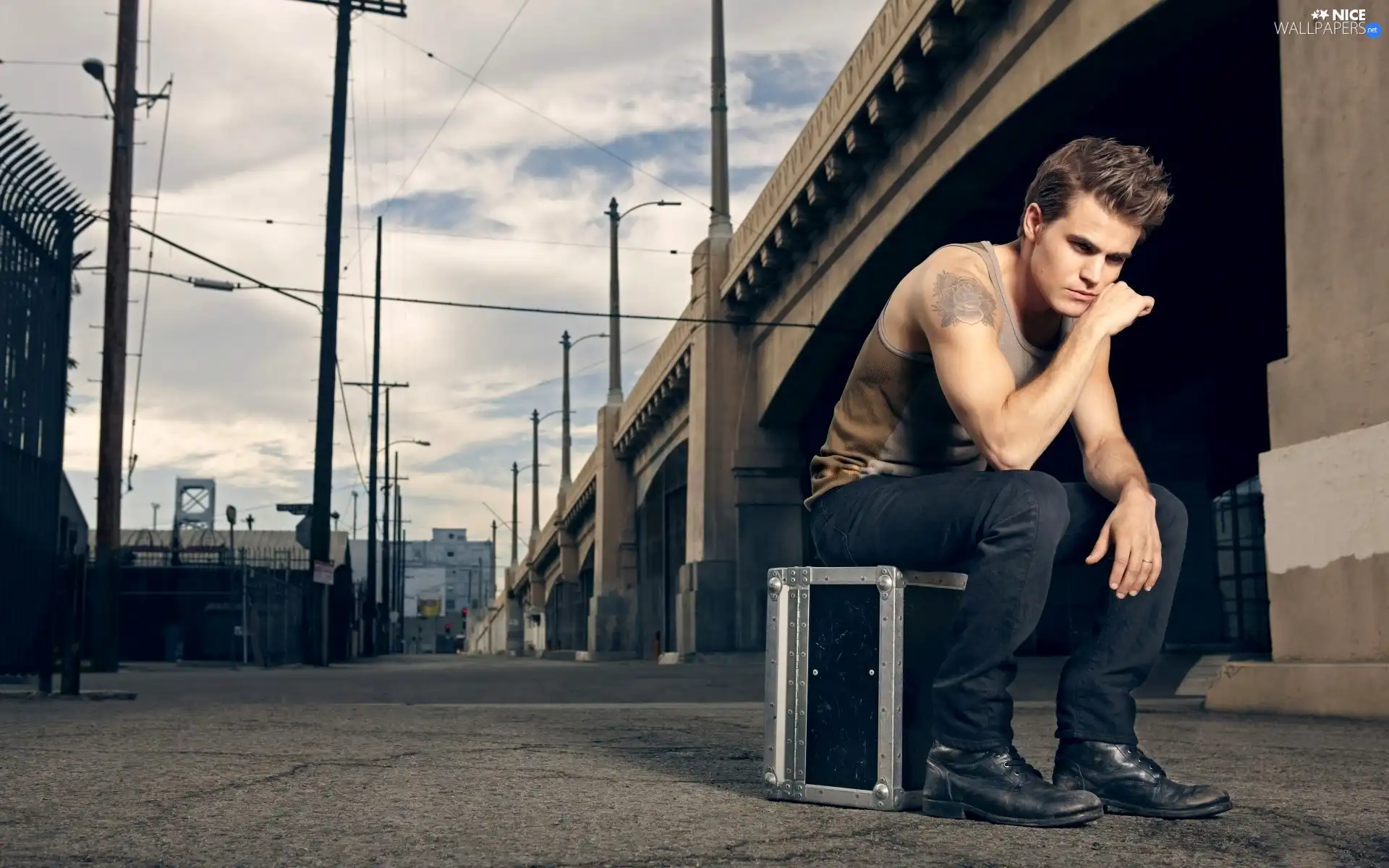 Paul Wesley, under-shirt, box, actor