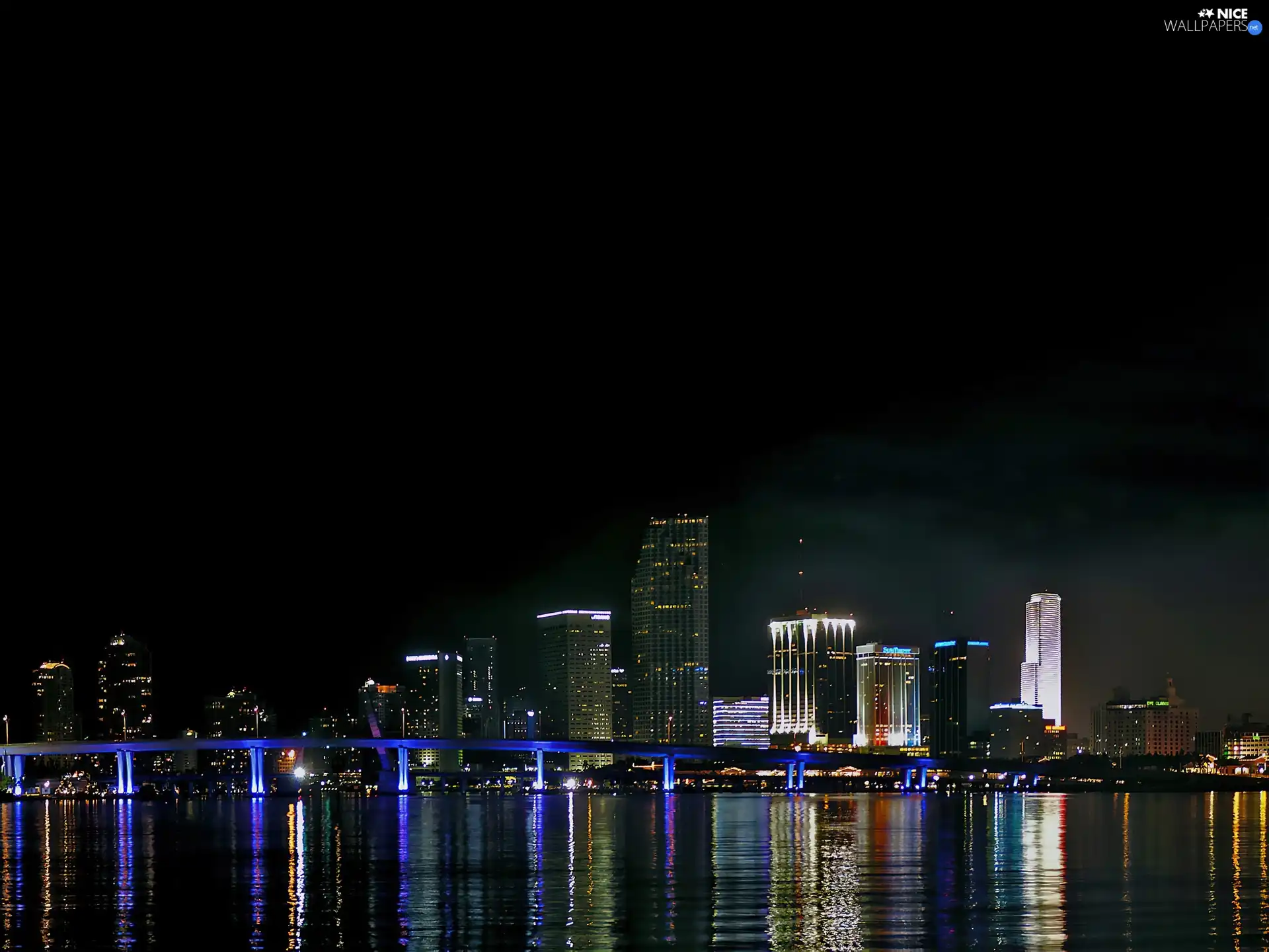 Floryda, light, bridge, Miami