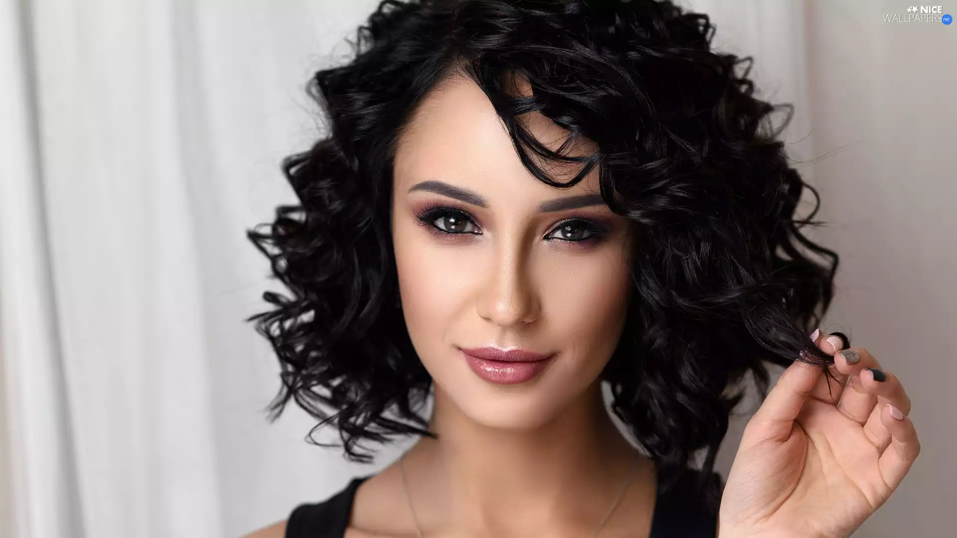 Women, spiral, Hair, brunette