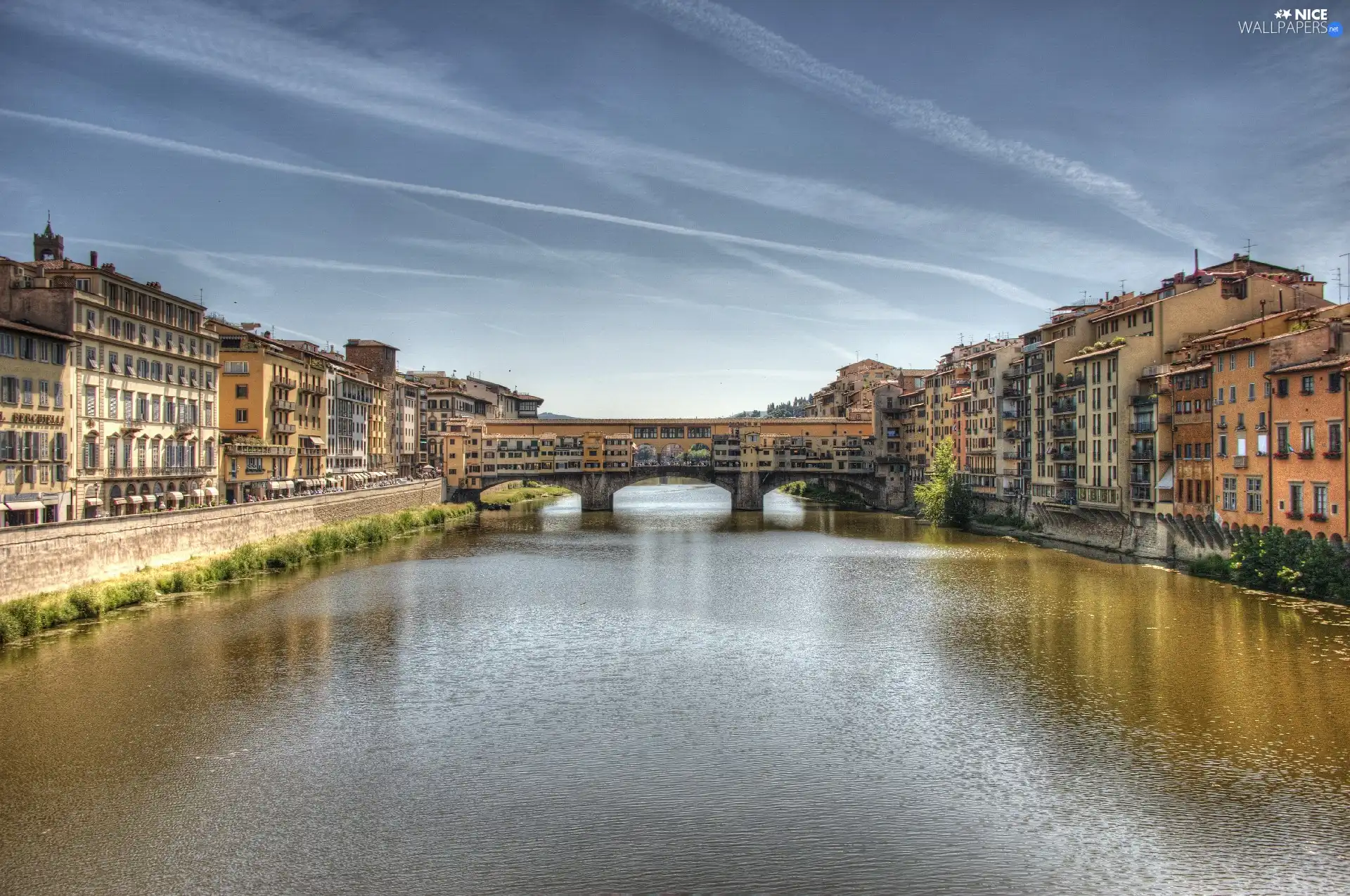 buildings, River, Arno