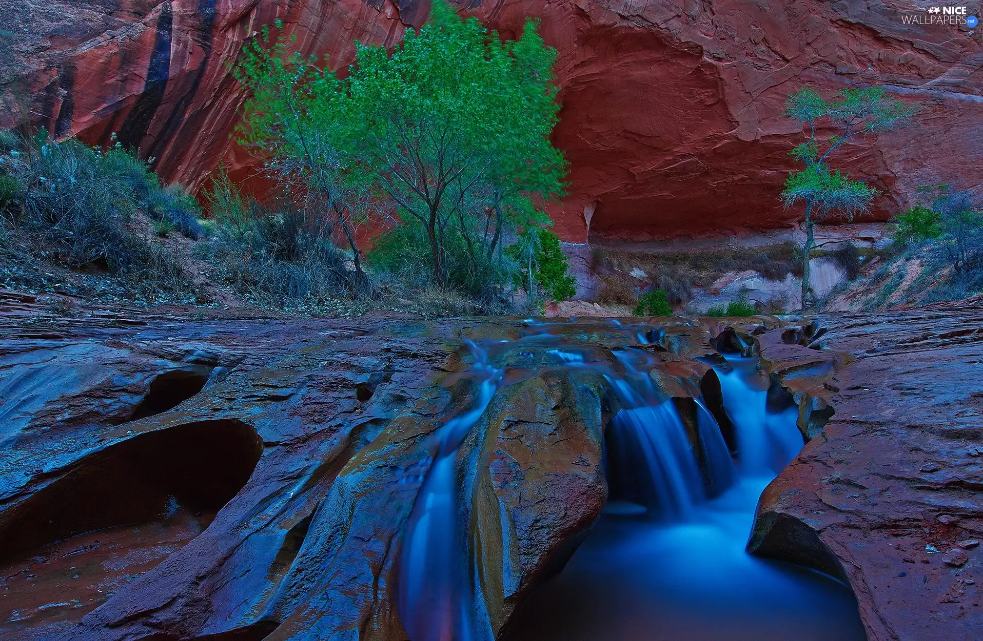 waterfall, Bush, Utah, brook, canyon
