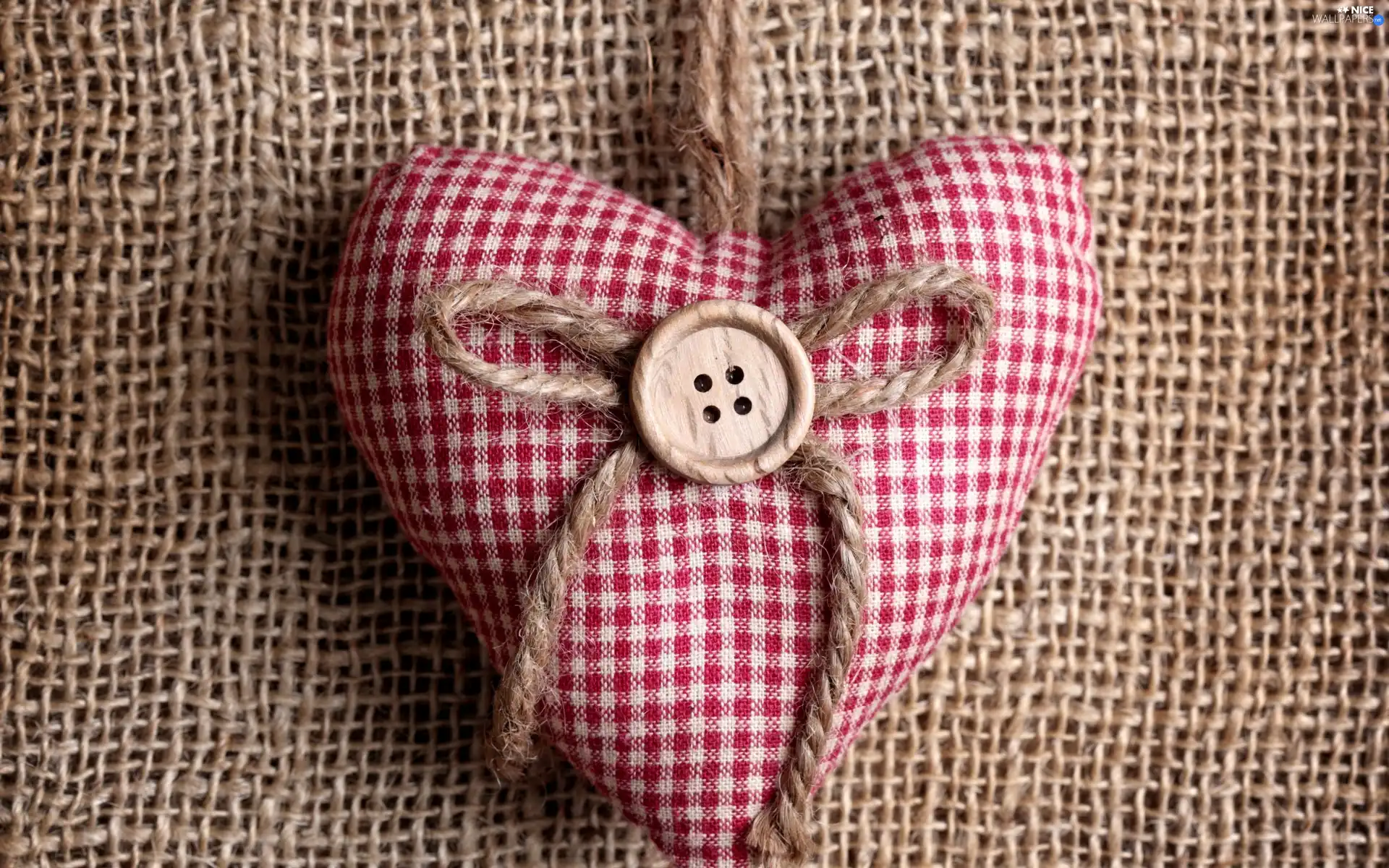 Heart teddybear, Pane, button, textile