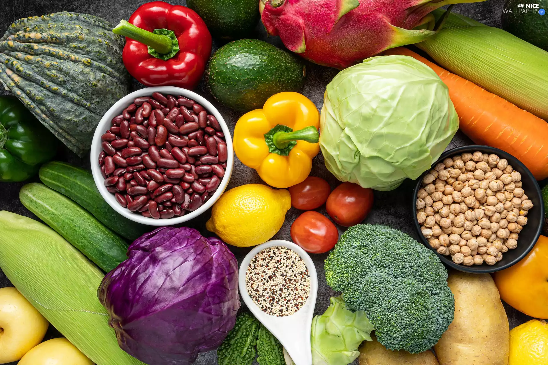 vegetables, broccoli, pepper, cabbage