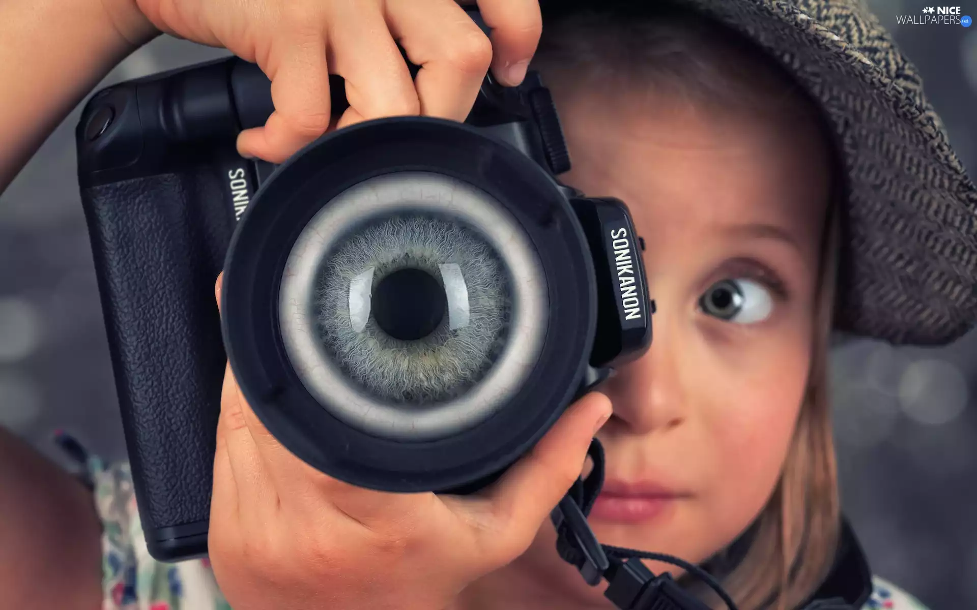 girl, eye, Funny, Camera