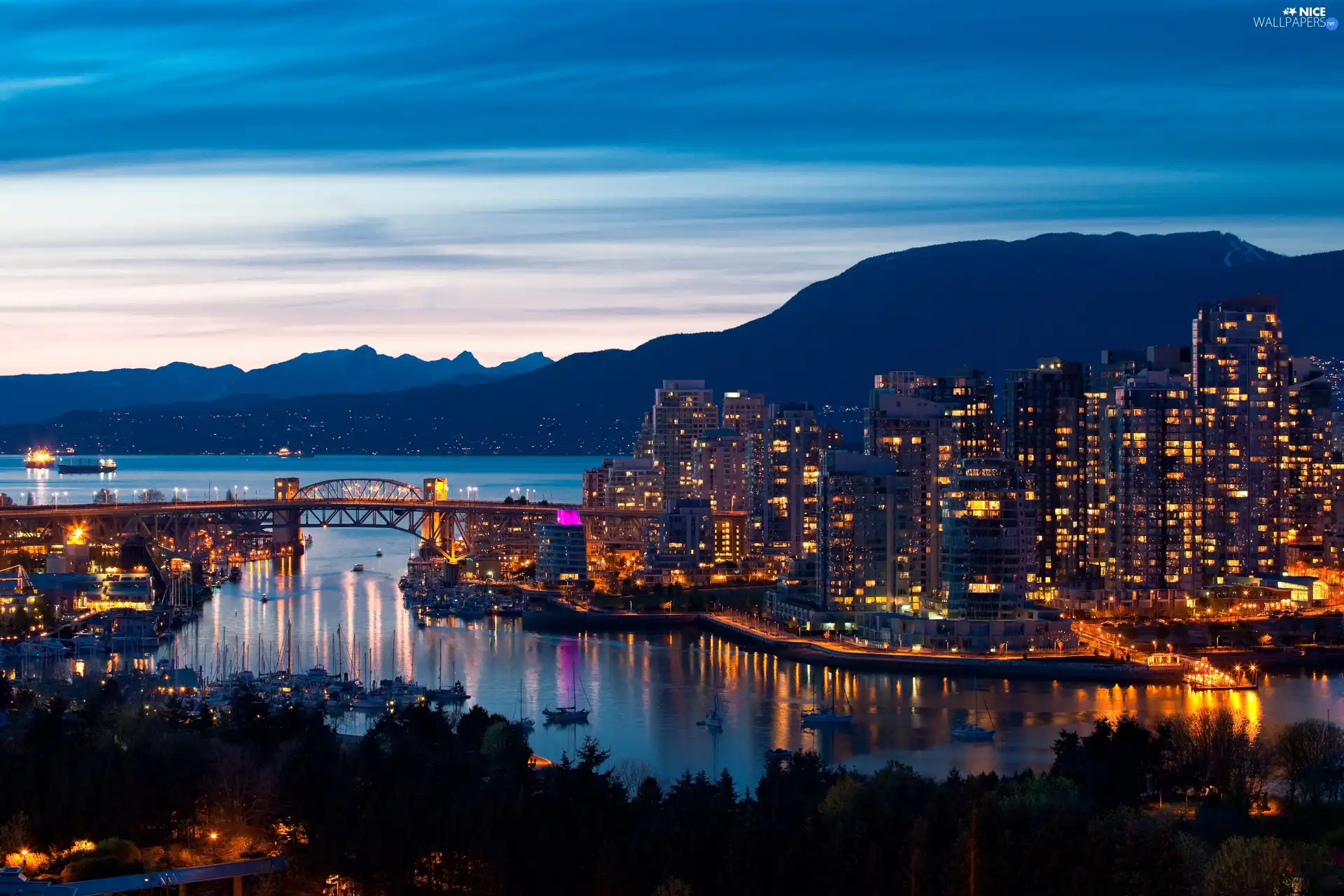 illuminated, Vancouver, Canada, Town