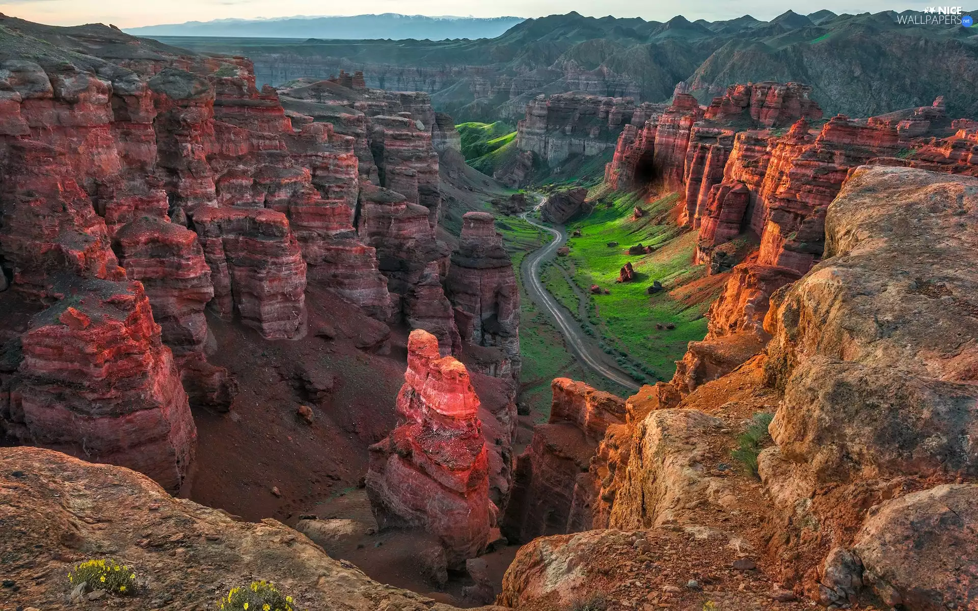 morning, rocks, Sharyn Canyon, Valley, Kazakhstan
