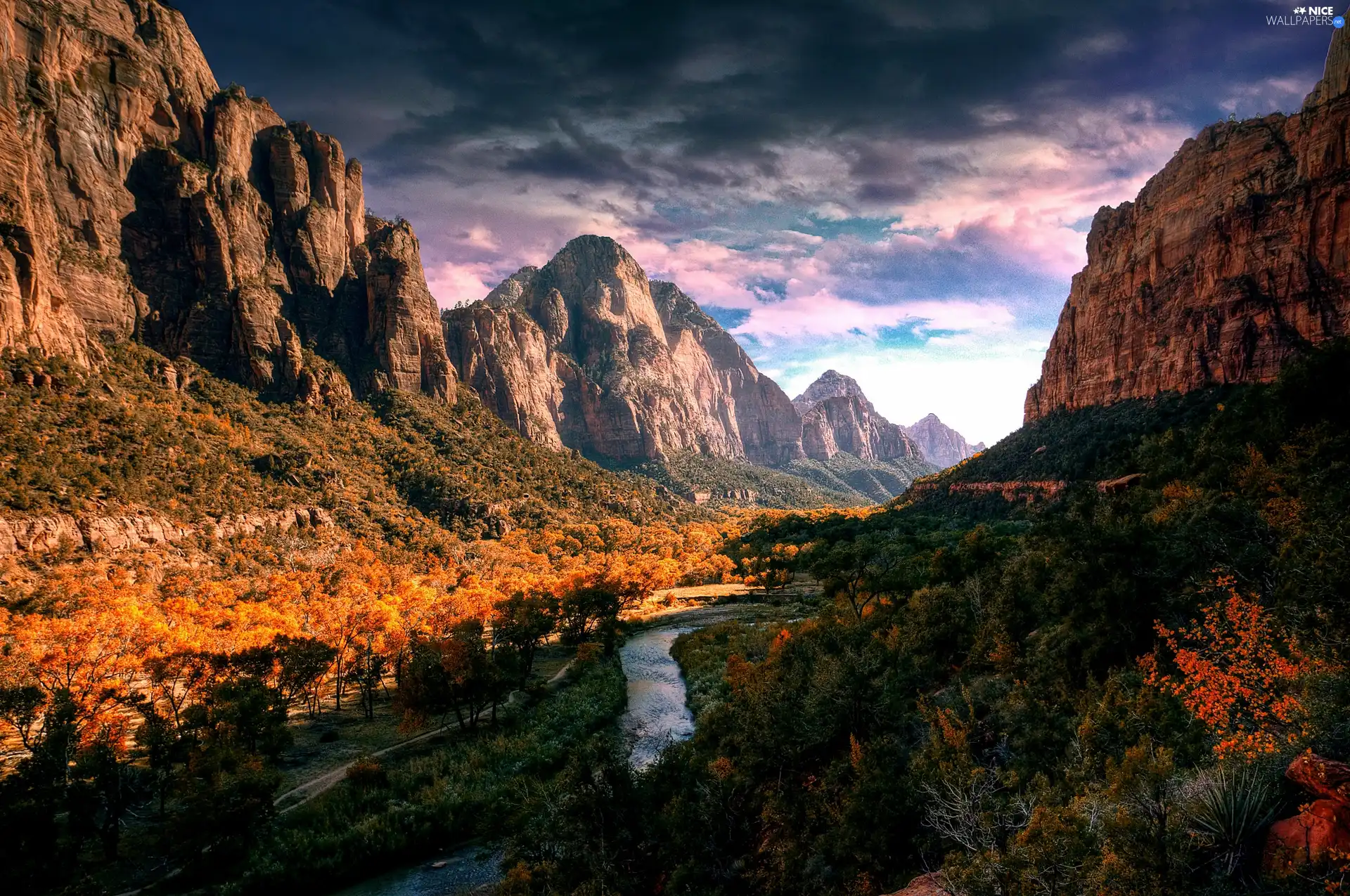 Sky, cloudy, canyon, River, luminosity, shadow, sun, flash, ligh